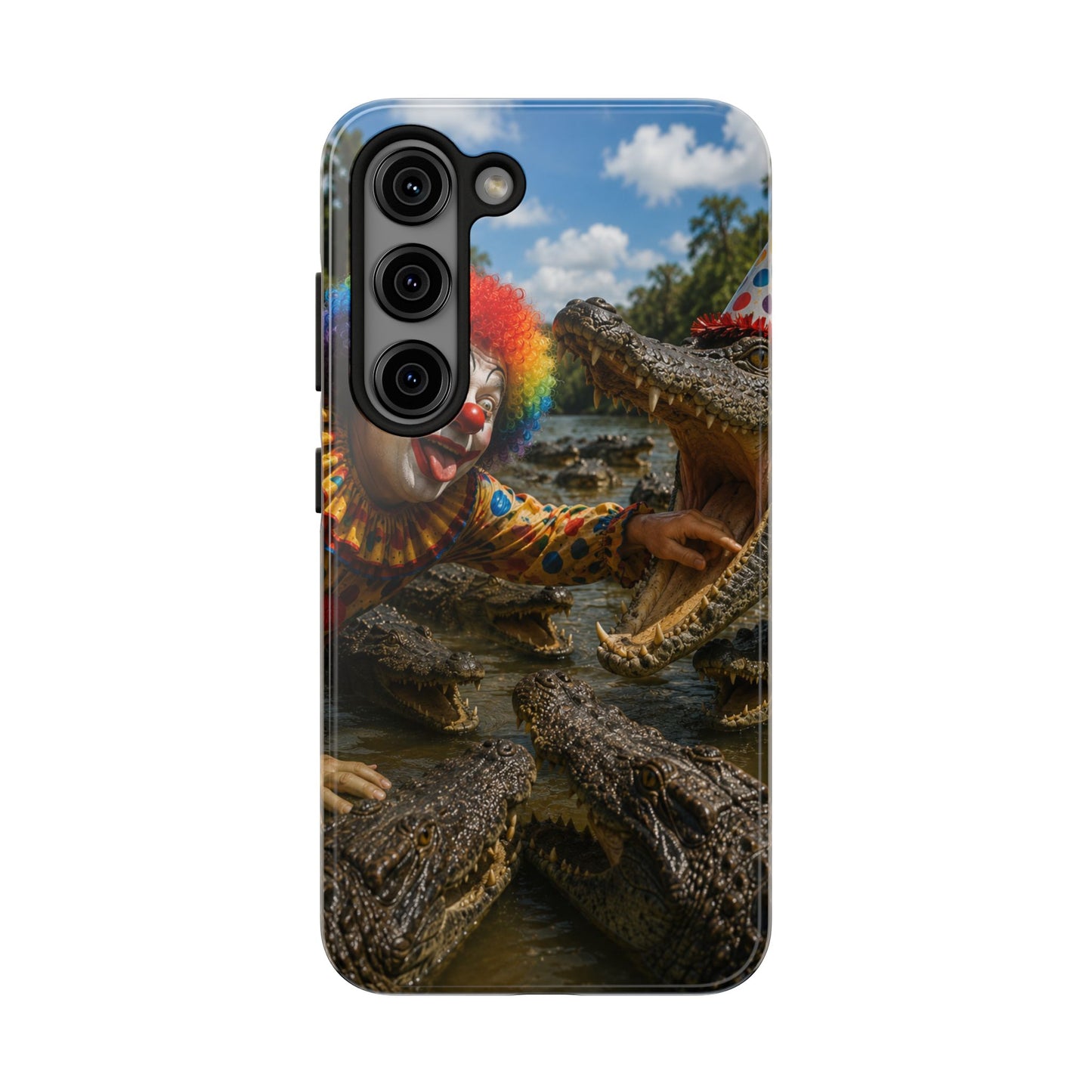Creepy Clown Alligator Tough Phone Case — Horror Phone Cover for Scary Fans