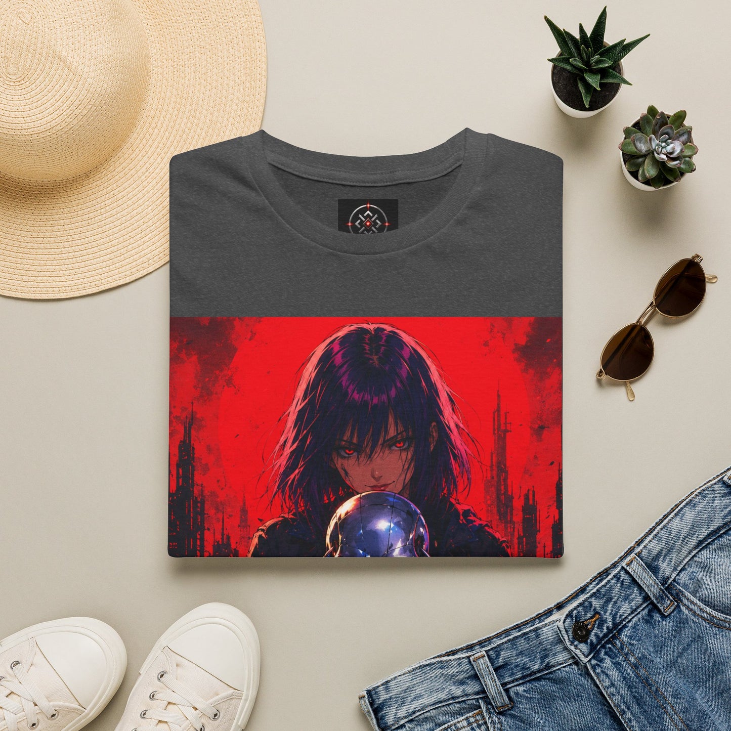 Metallic Souls Gothic Tee — Mystic Fortune Teller Anime Graphic T-Shirt