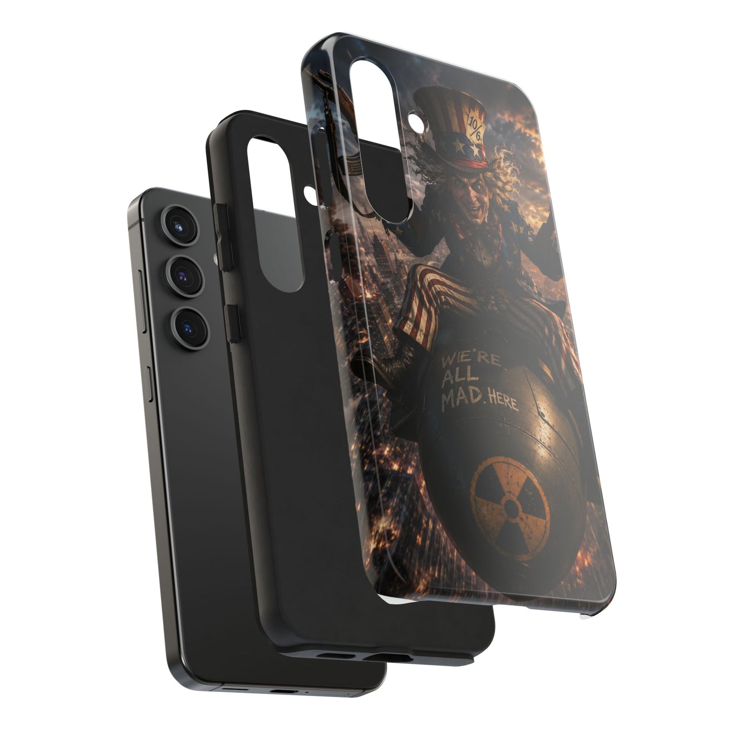 Tough Phone Case — Dark Uncle Sam 'We're All Mad Here' Nuclear Bomb Design