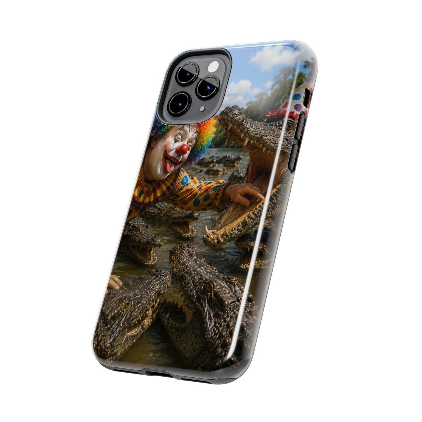 Creepy Clown Alligator Tough Phone Case — Horror Phone Cover for Scary Fans