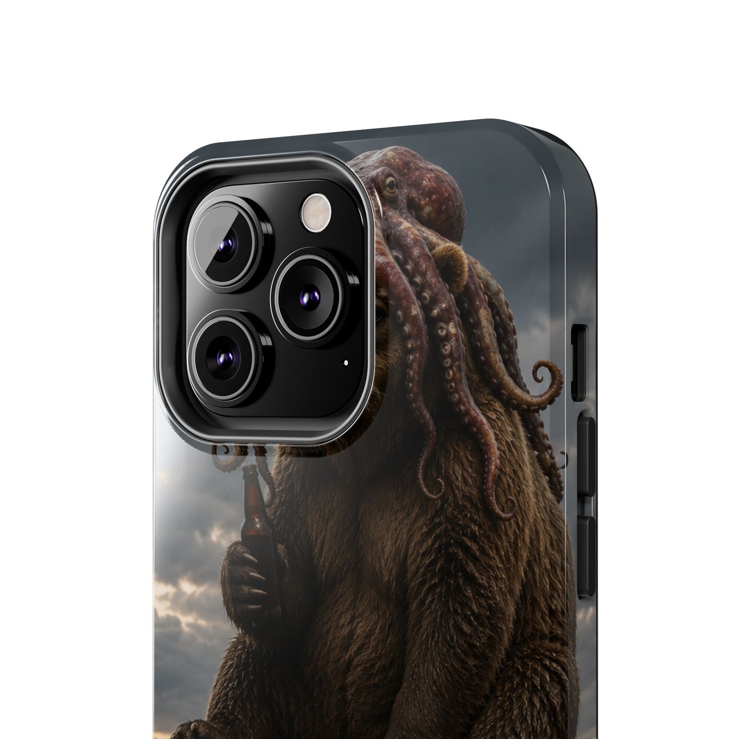 Tough Phone Case — Post‑Apocalyptic Bear with Octopus Helmet on Nuclear Bomb