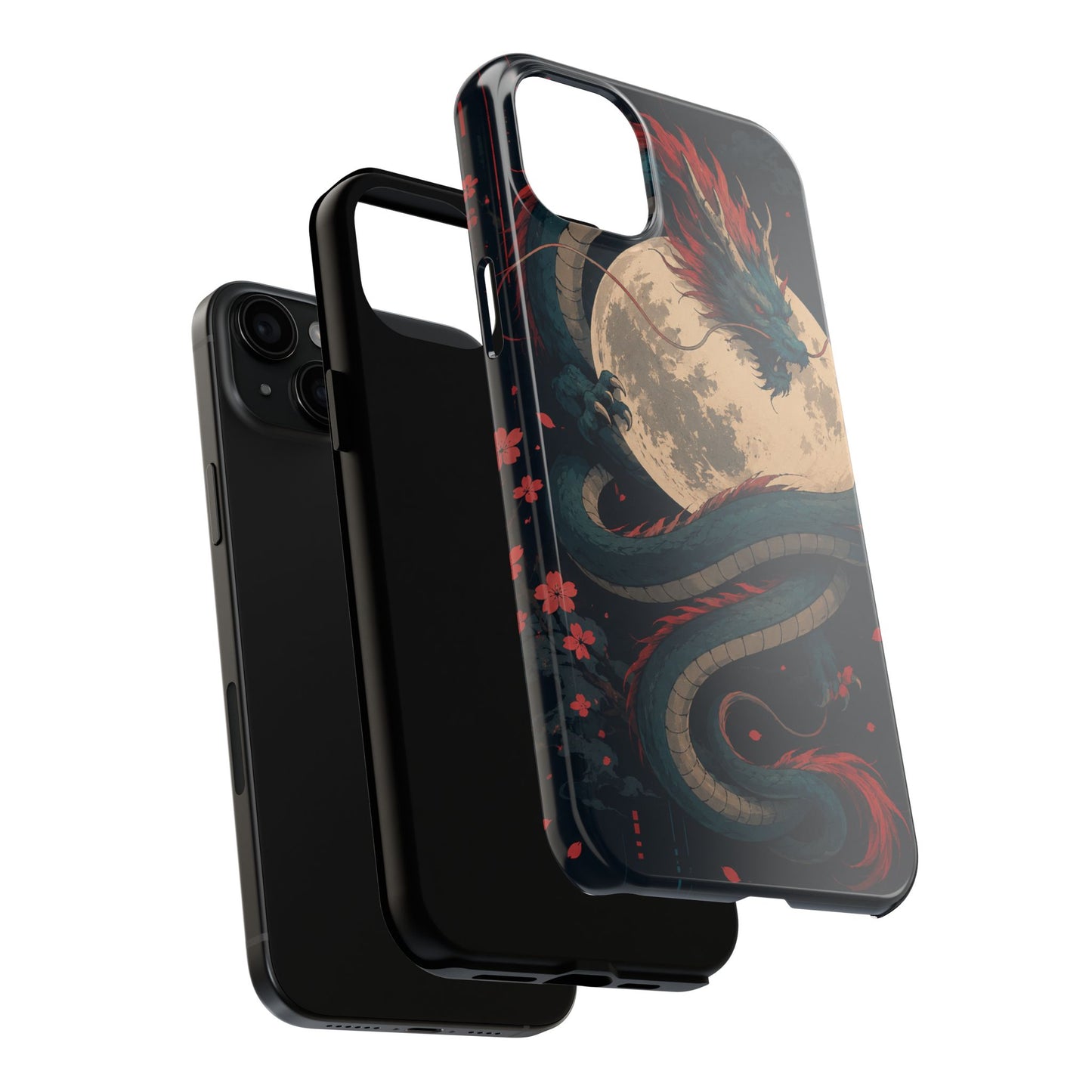 Dragon Moon Phone Case — Mythic Asian Serpent Design Tough Case