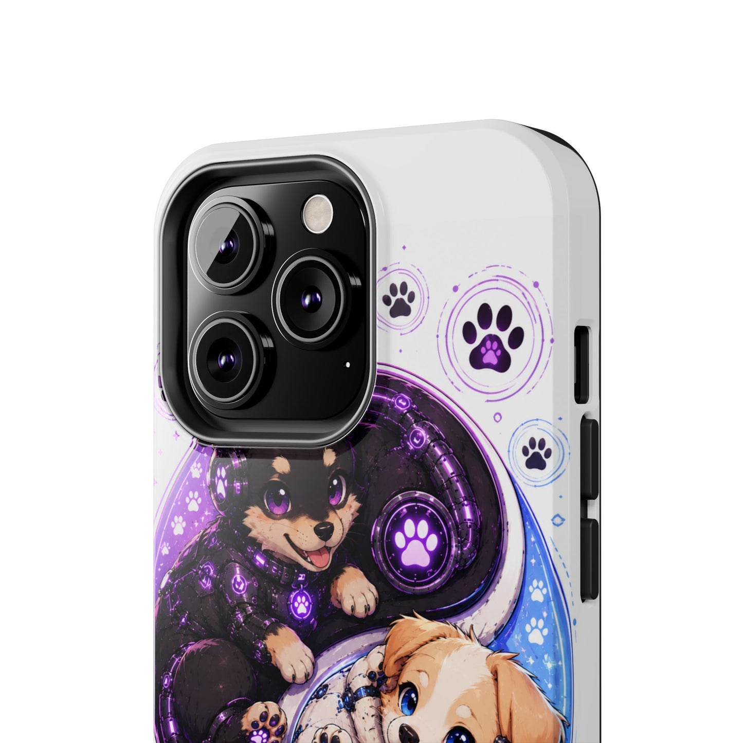 Yin Yang Puppy Tough Phone Case — Cute Paw Print Dog Protector
