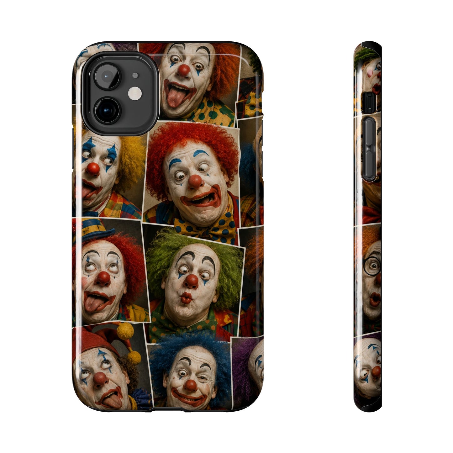 Clown Collage Tough Phone Case — Retro Carnival Horror Pattern