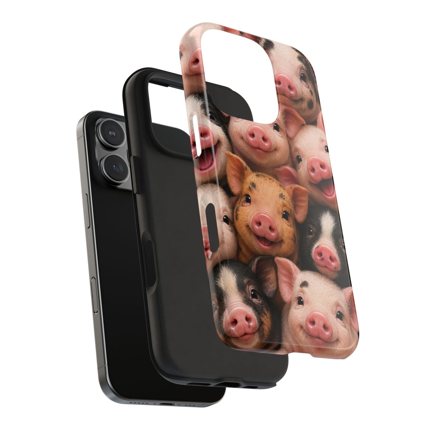 Pig Faces Tough Phone Case — Cute Farm Animal iPhone Protective Cover