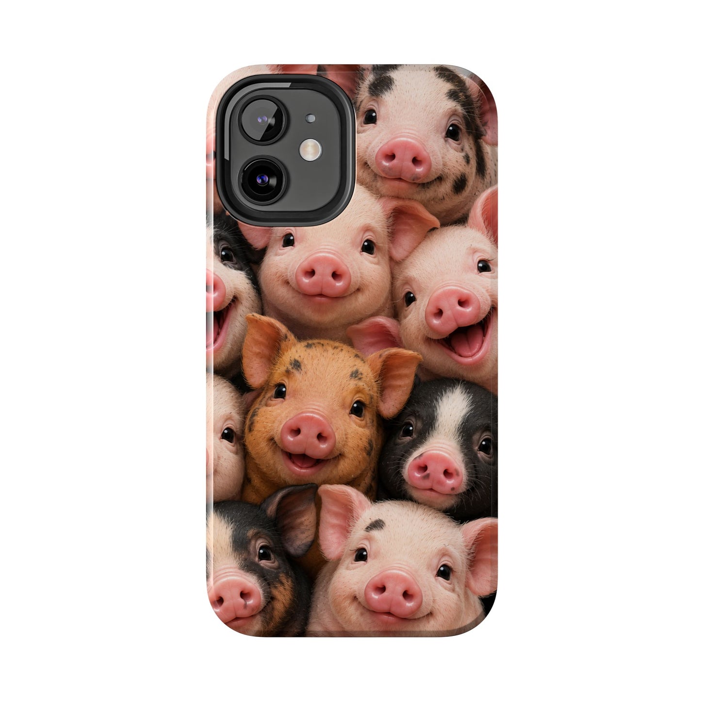 Pig Faces Tough Phone Case — Cute Farm Animal iPhone Protective Cover