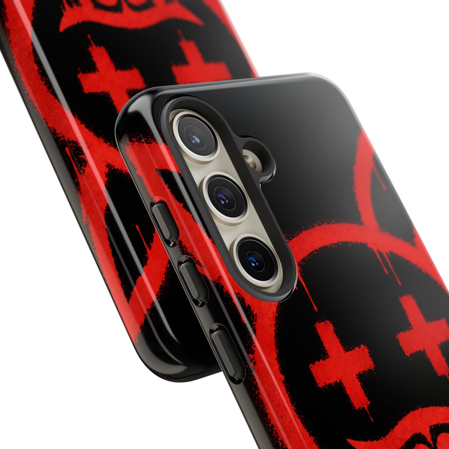 Phone Case - Metallic Souls Red Drip Smiley Graffiti Design