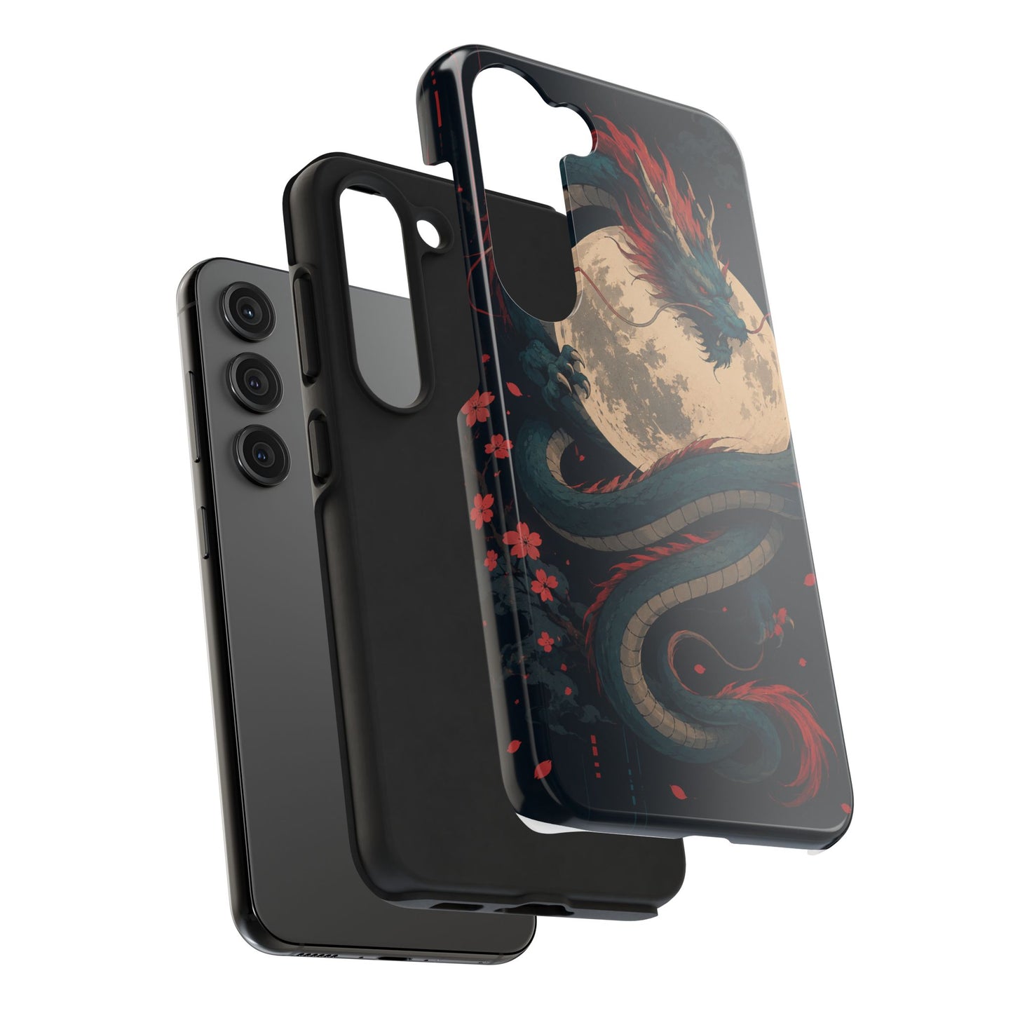 Dragon Moon Phone Case — Mythic Asian Serpent Design Tough Case