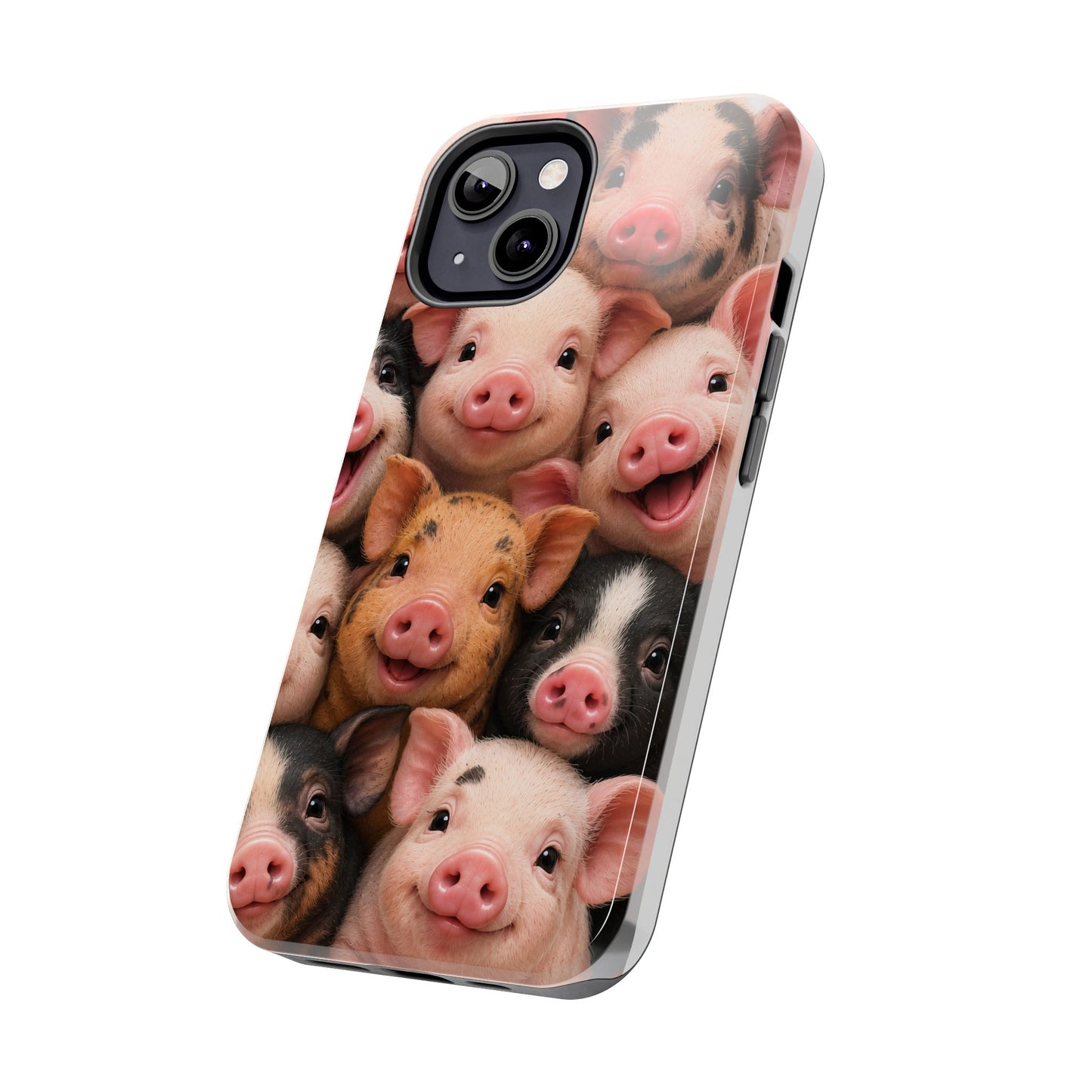 Pig Faces Tough Phone Case — Cute Farm Animal iPhone Protective Cover