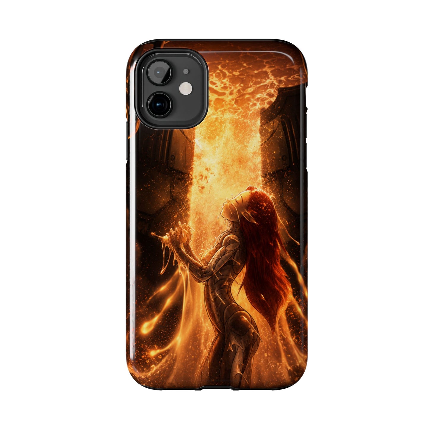 Fiery Phoenix Phone Case — Tough Protective iPhone Cover with Flame Warrior Art