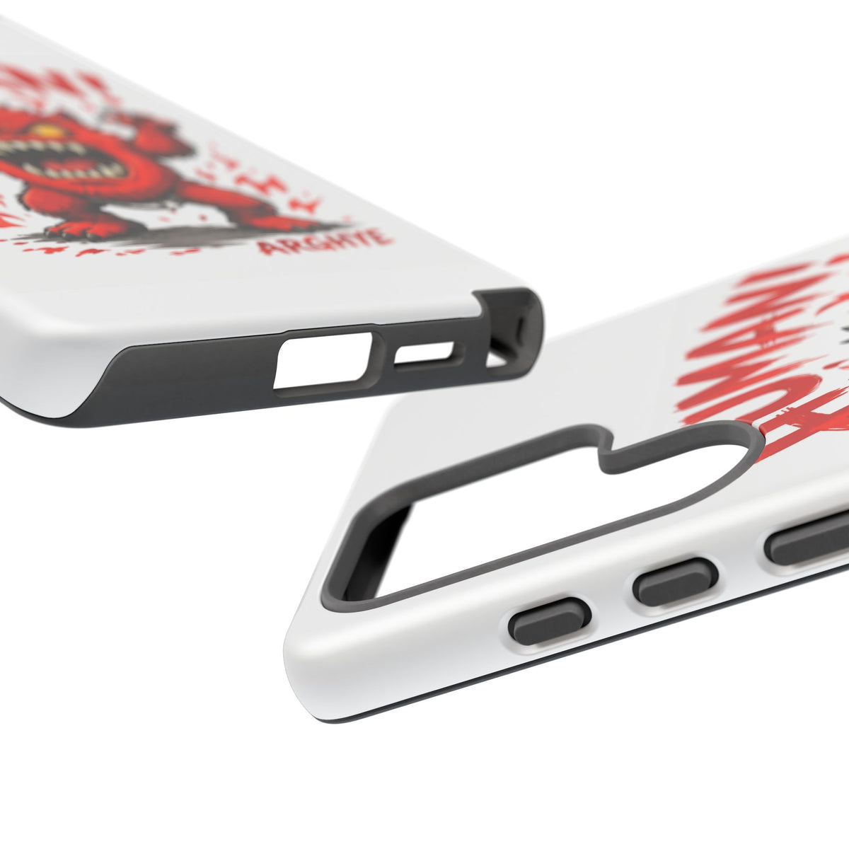 Angry Monster "HUMAN!" Phone Case — Cute Fiery Creature iPhone Cover