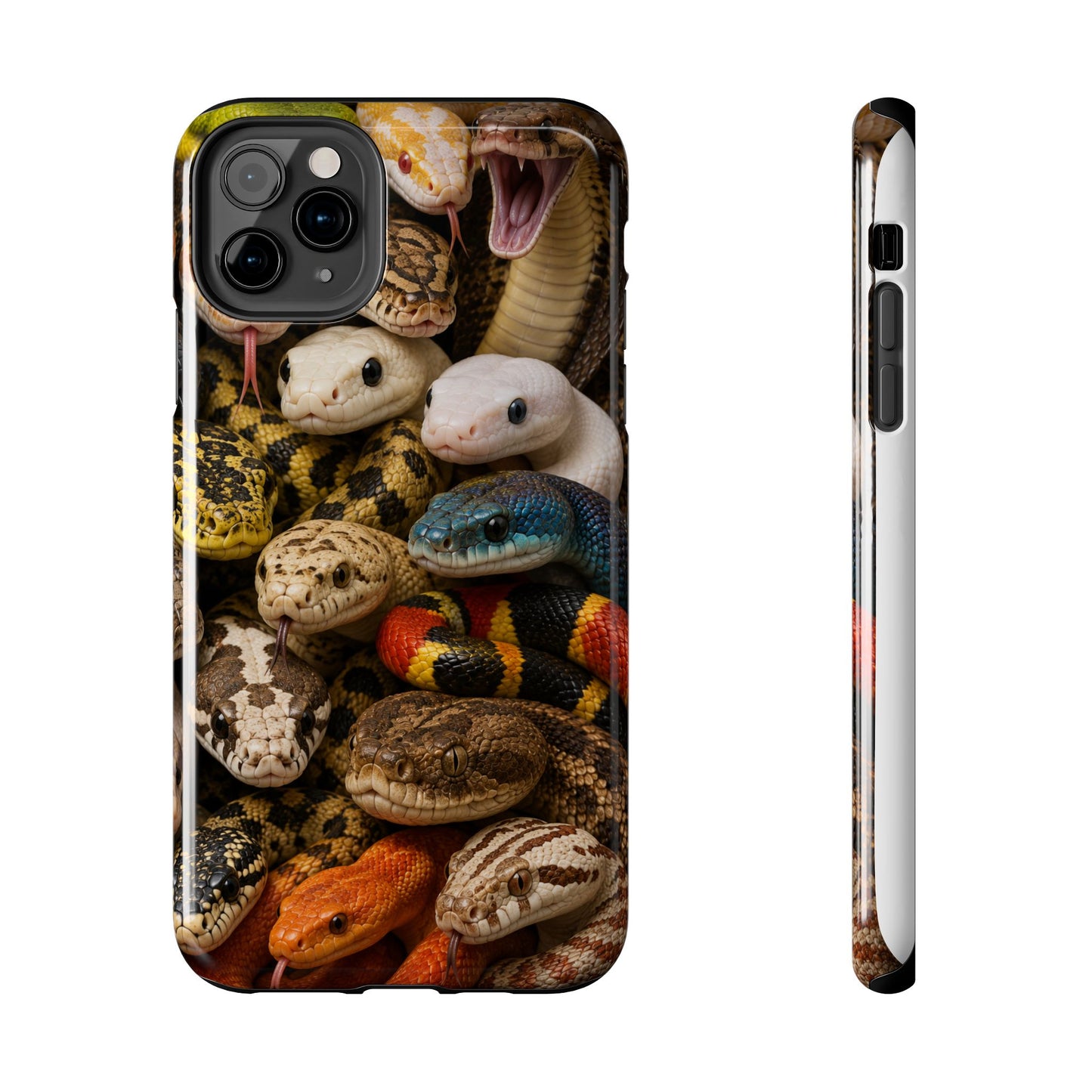 Snake Pattern Tough Phone Case — Colorful Snakes Protective Phone Cover