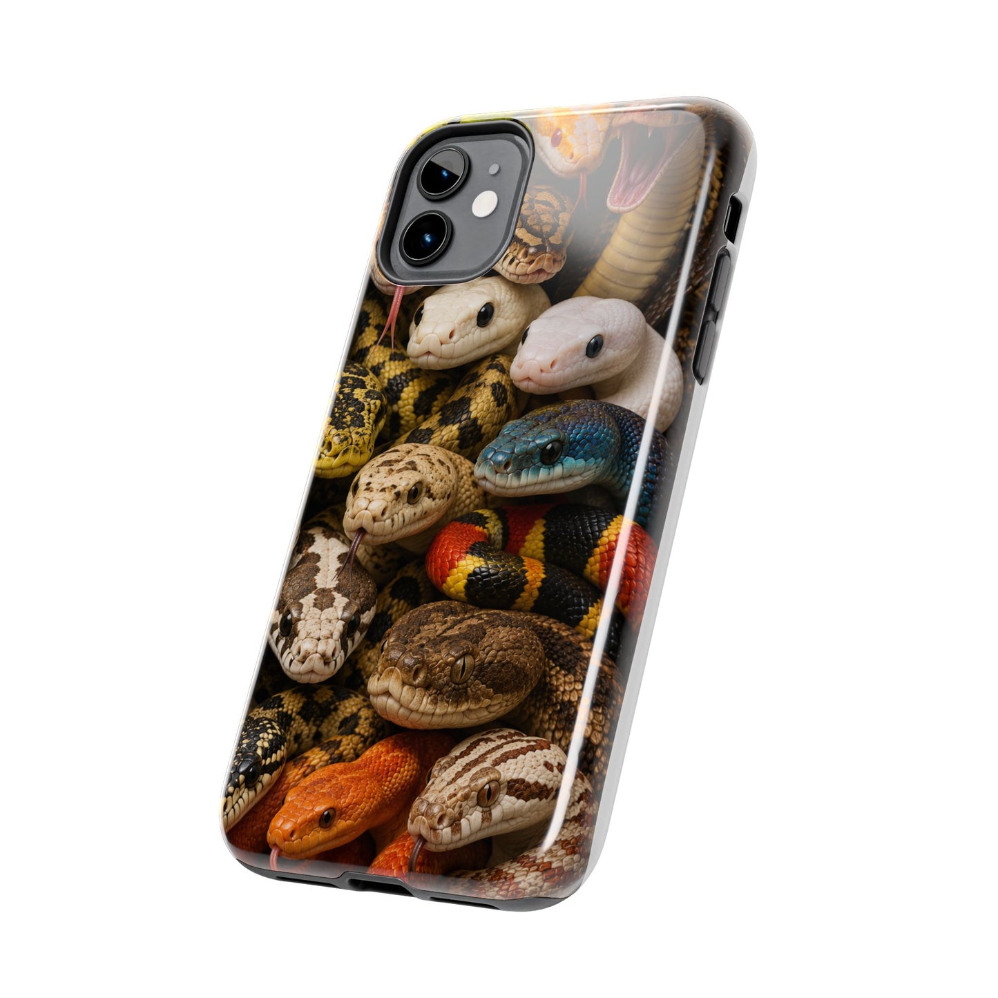 Snake Pattern Tough Phone Case — Colorful Snakes Protective Phone Cover