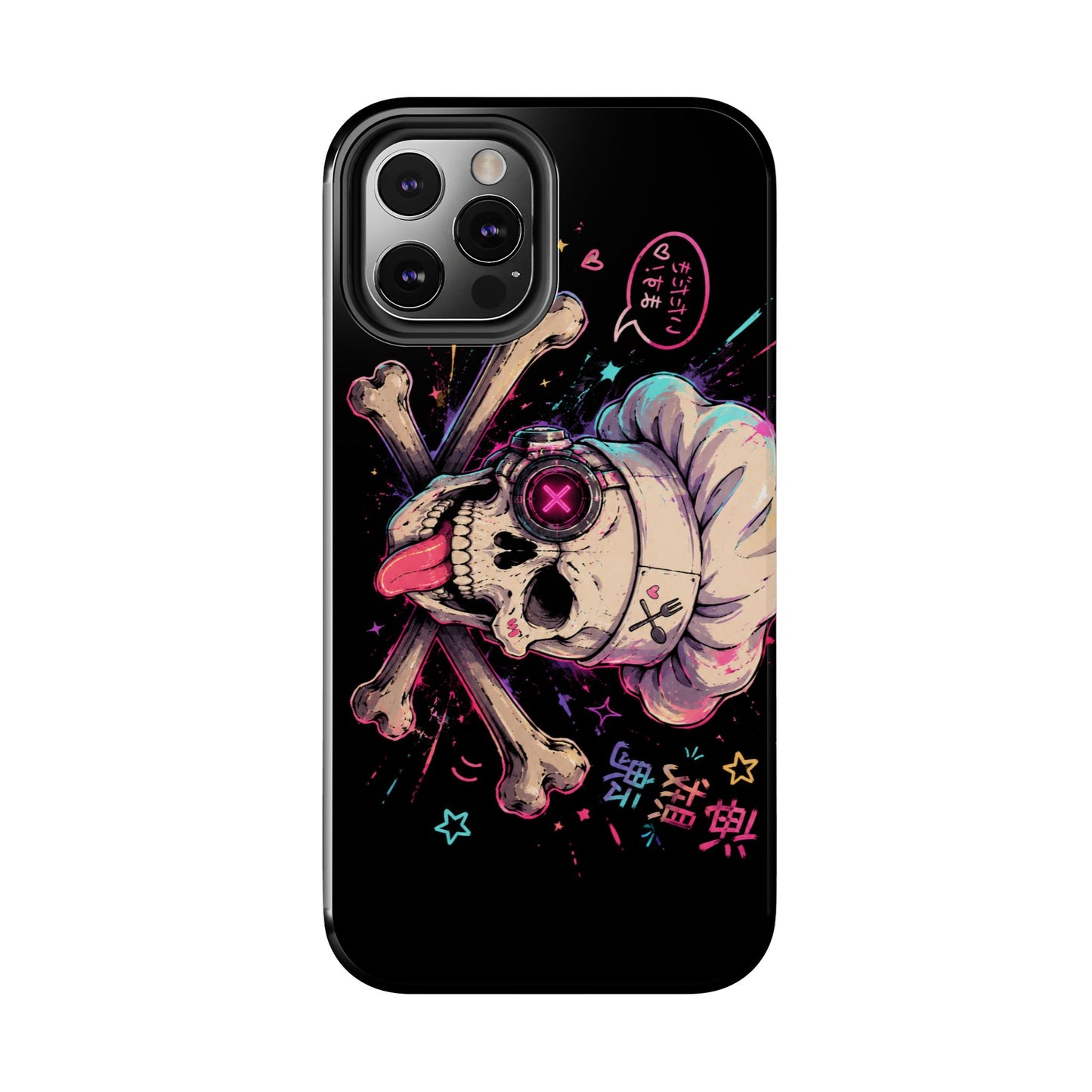 Skull & Crossbones Tough Phone Case — Neon Kawaii Punk Protection