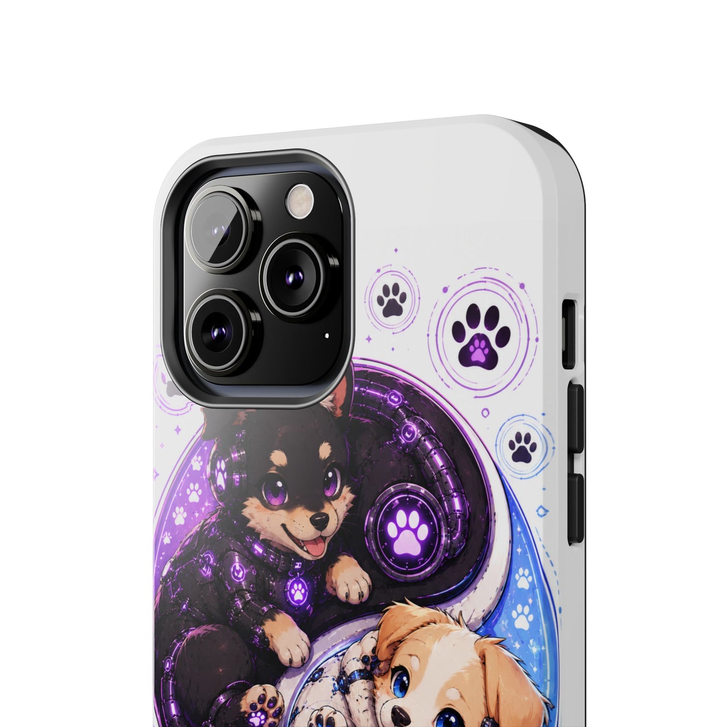 Yin Yang Puppy Tough Phone Case — Cute Paw Print Dog Protector