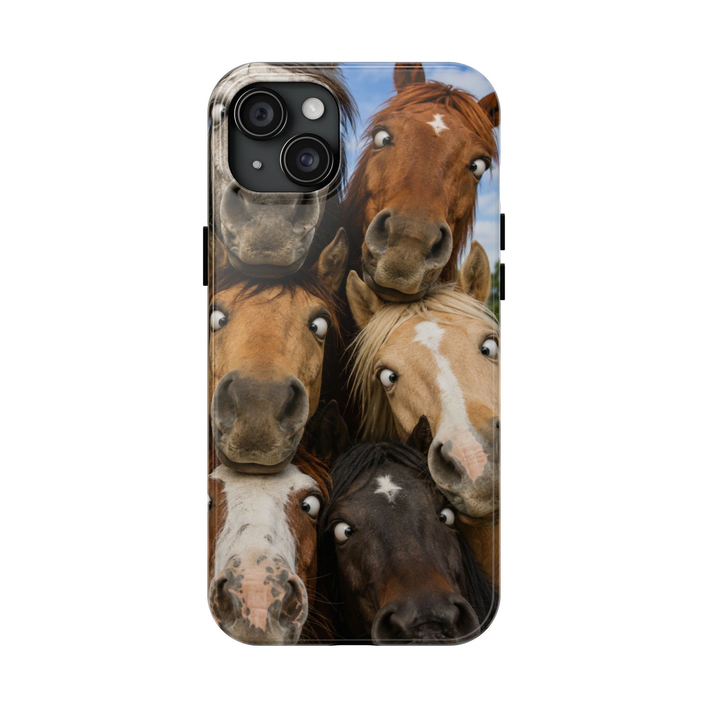 Horse Herd Phone Case — Funny Goofy Horses Tough Protective Cover