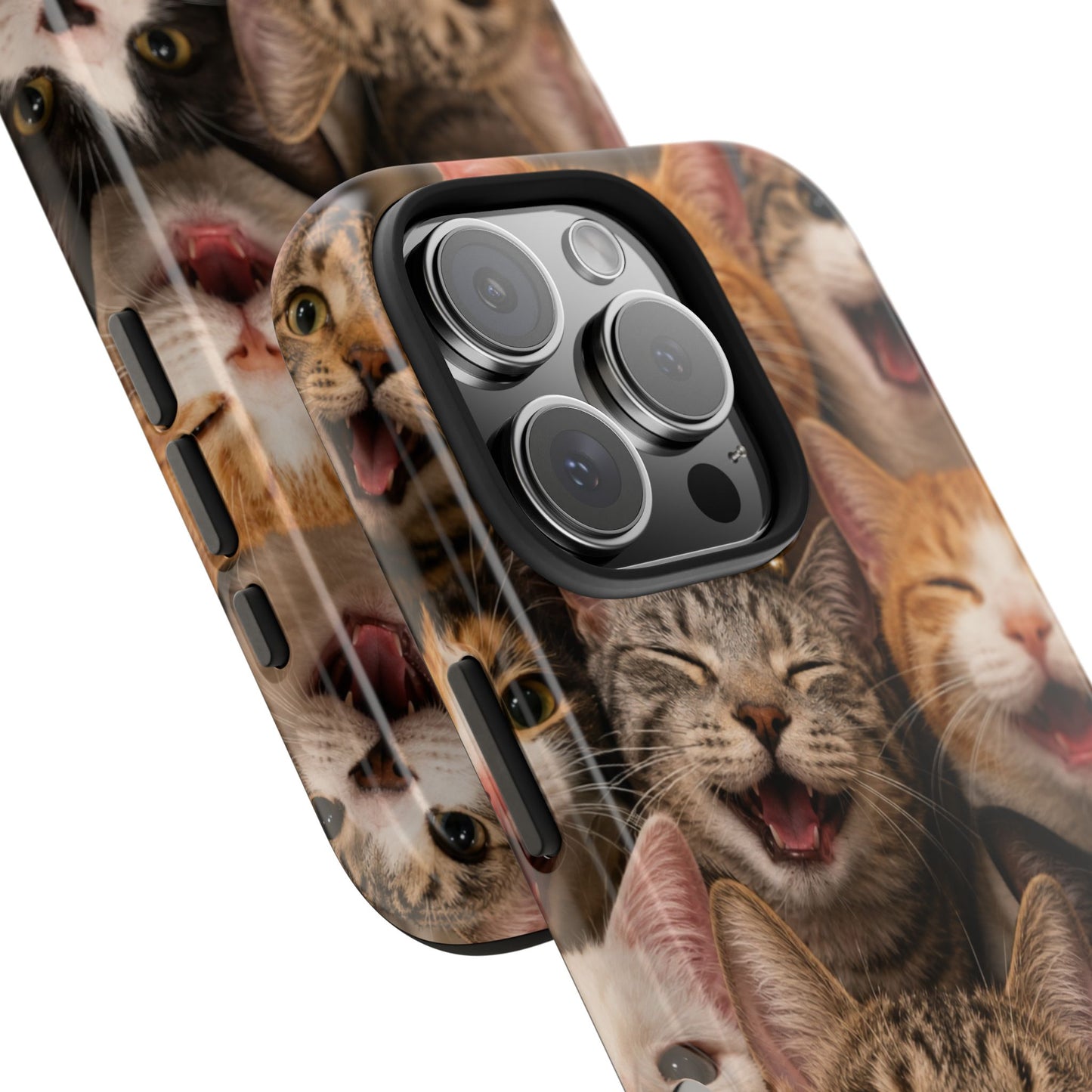 Tough Smiling Cats Collage Phone Case – Cute Cat Faces for iPhone