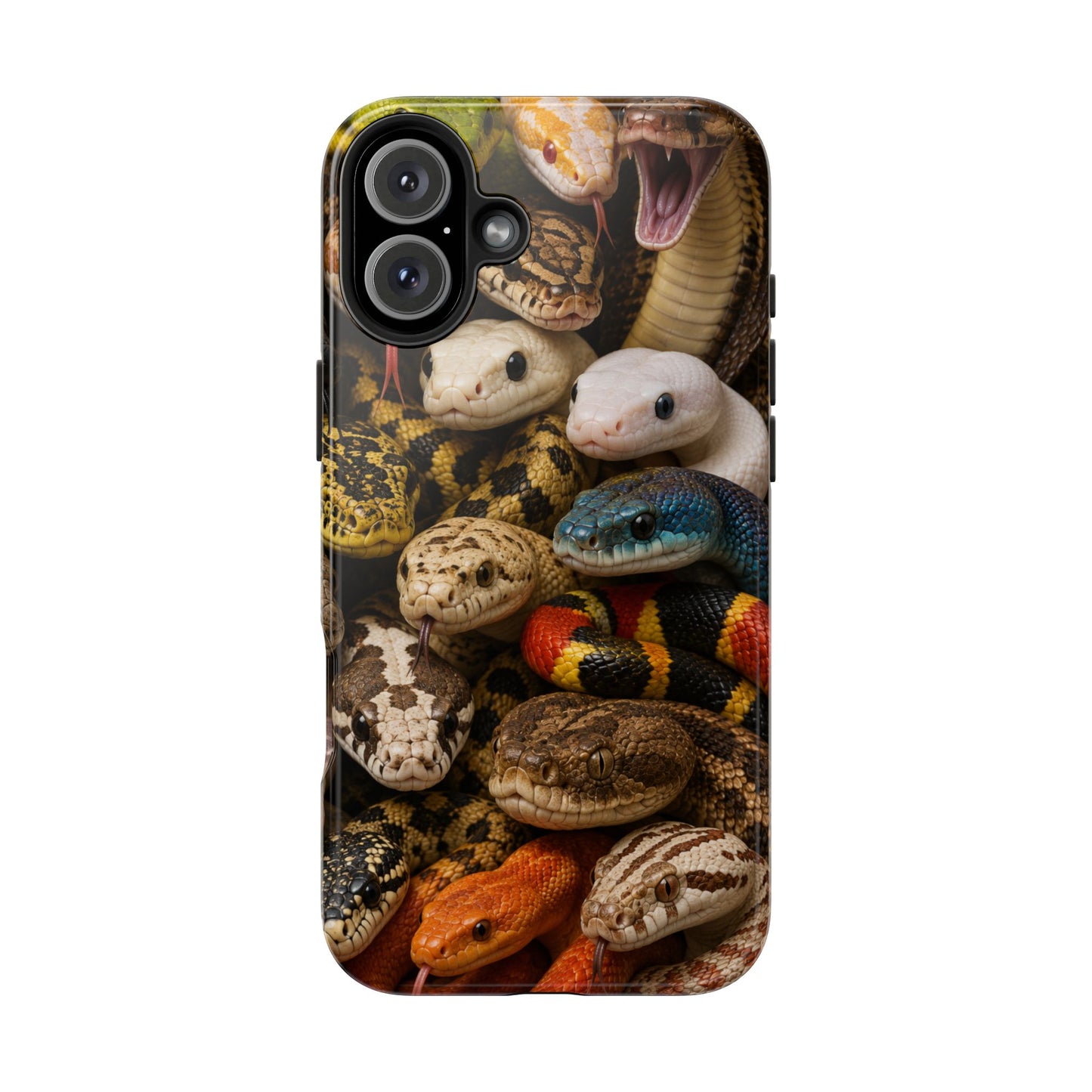 Snake Pattern Tough Phone Case — Colorful Snakes Protective Phone Cover