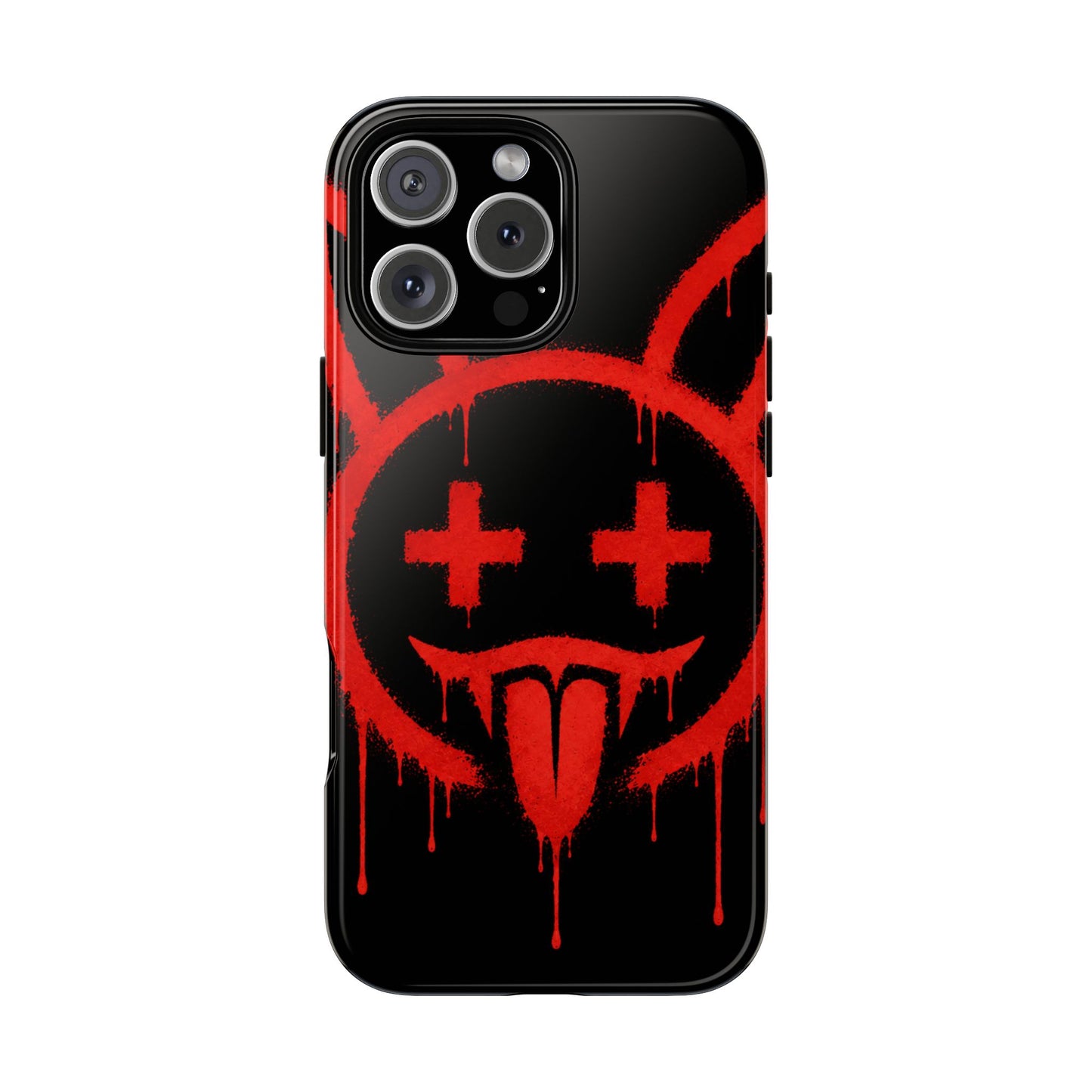 Phone Case - Metallic Souls Red Drip Smiley Graffiti Design