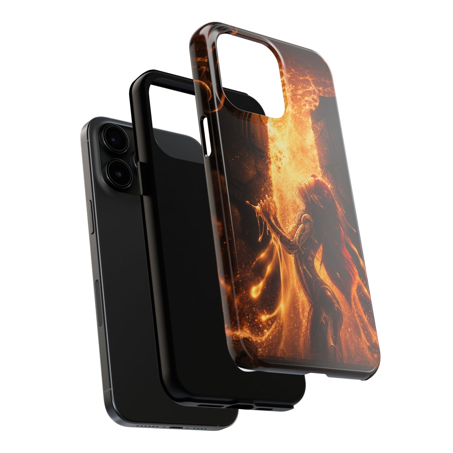 Fiery Phoenix Phone Case — Tough Protective iPhone Cover with Flame Warrior Art