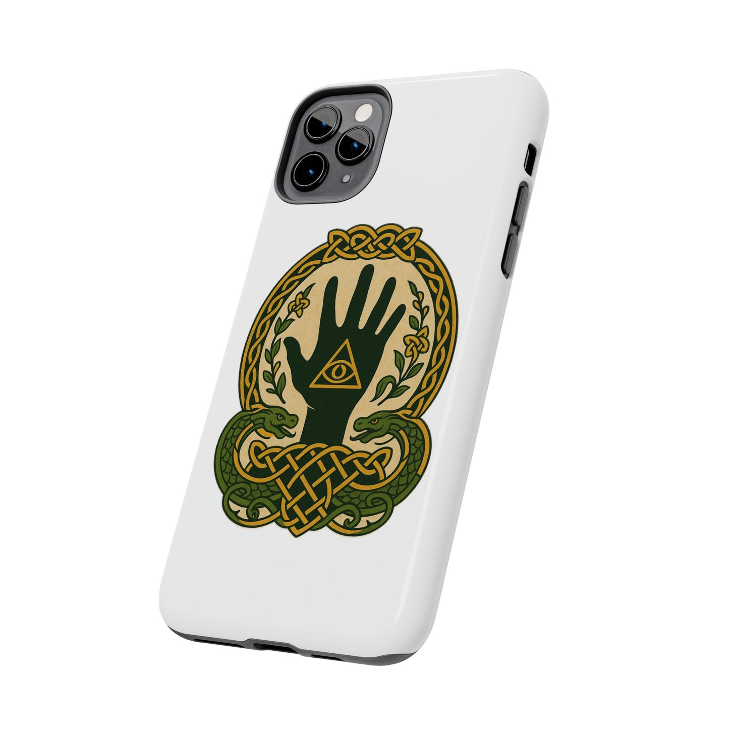 Celtic Eye of Providence Tough Phone Case — Protective Mythic Hand Design