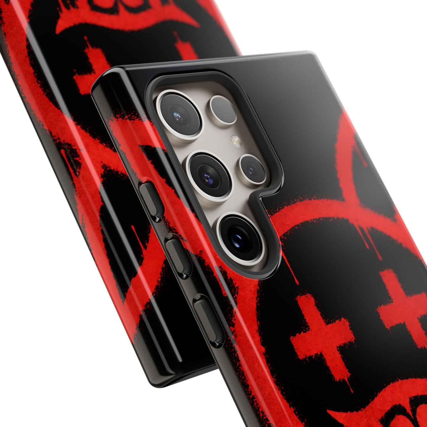 Phone Case - Metallic Souls Red Drip Smiley Graffiti Design