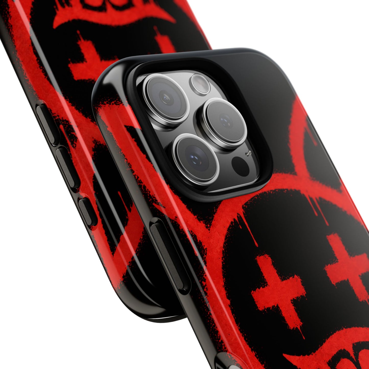 Phone Case - Metallic Souls Red Drip Smiley Graffiti Design