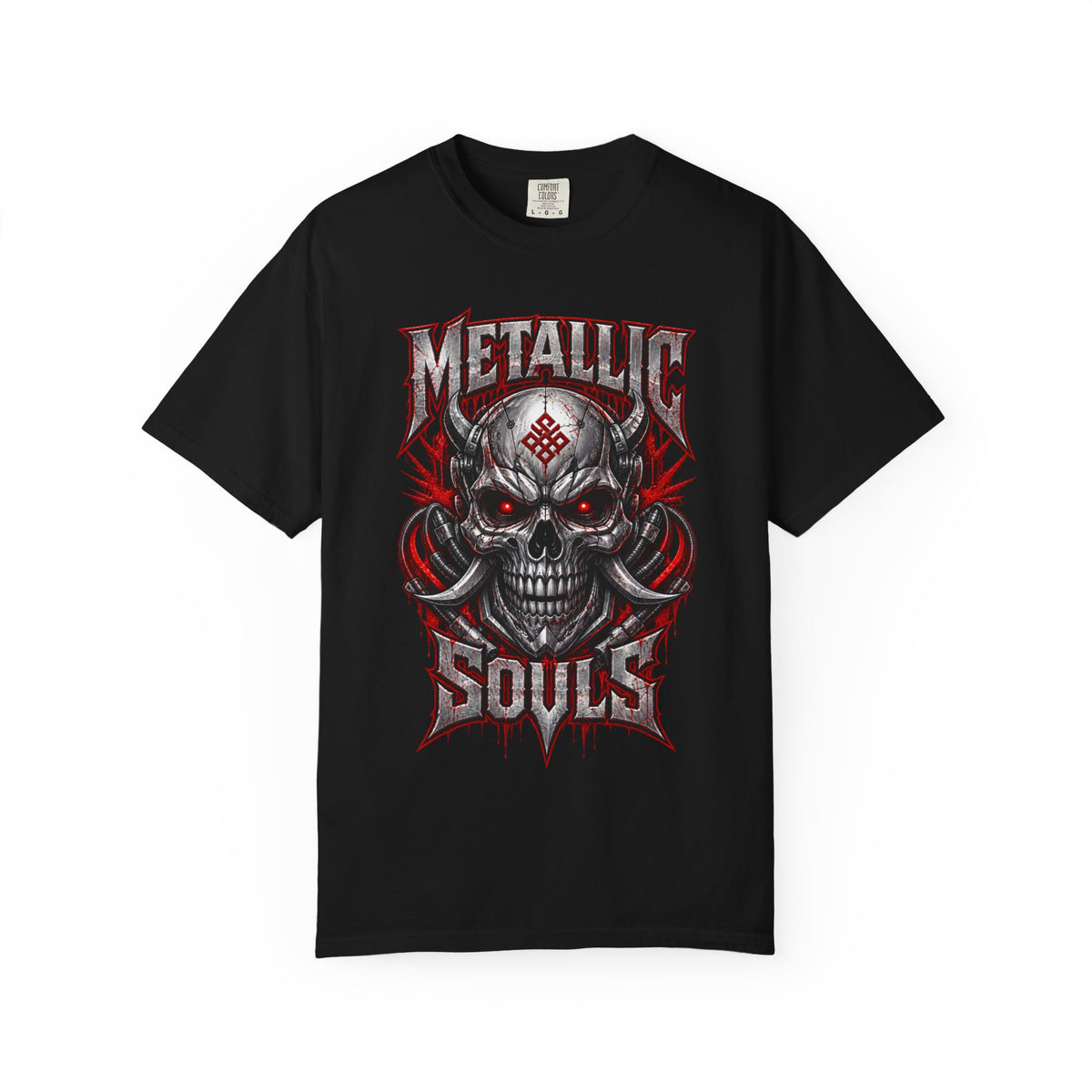 Metallic Souls Skull T-Shirt — Gothic Heavy Metal Band Tee