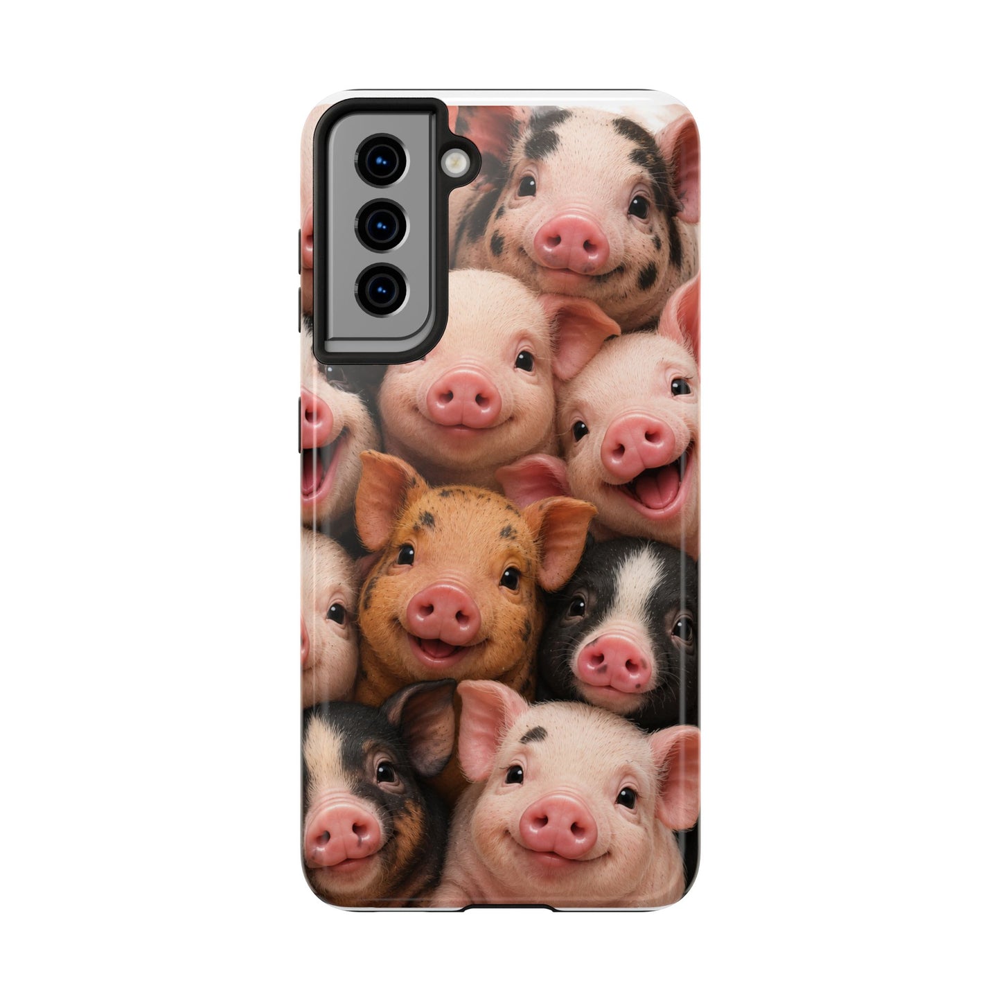 Pig Faces Tough Phone Case — Cute Farm Animal iPhone Protective Cover
