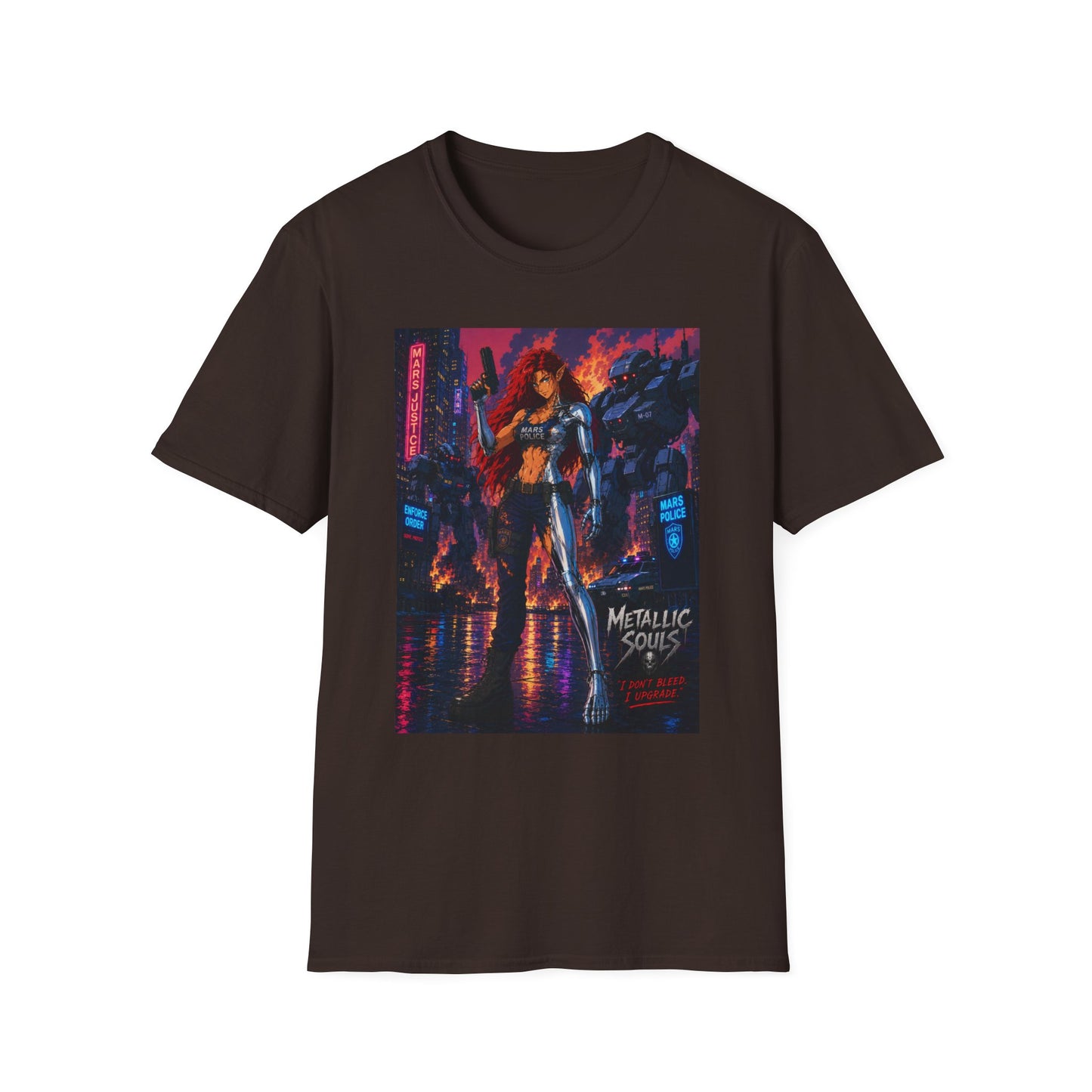 Cyberpunk Warrior T‑Shirt — 'Metallic Soul' Futuristic Anime Graphic