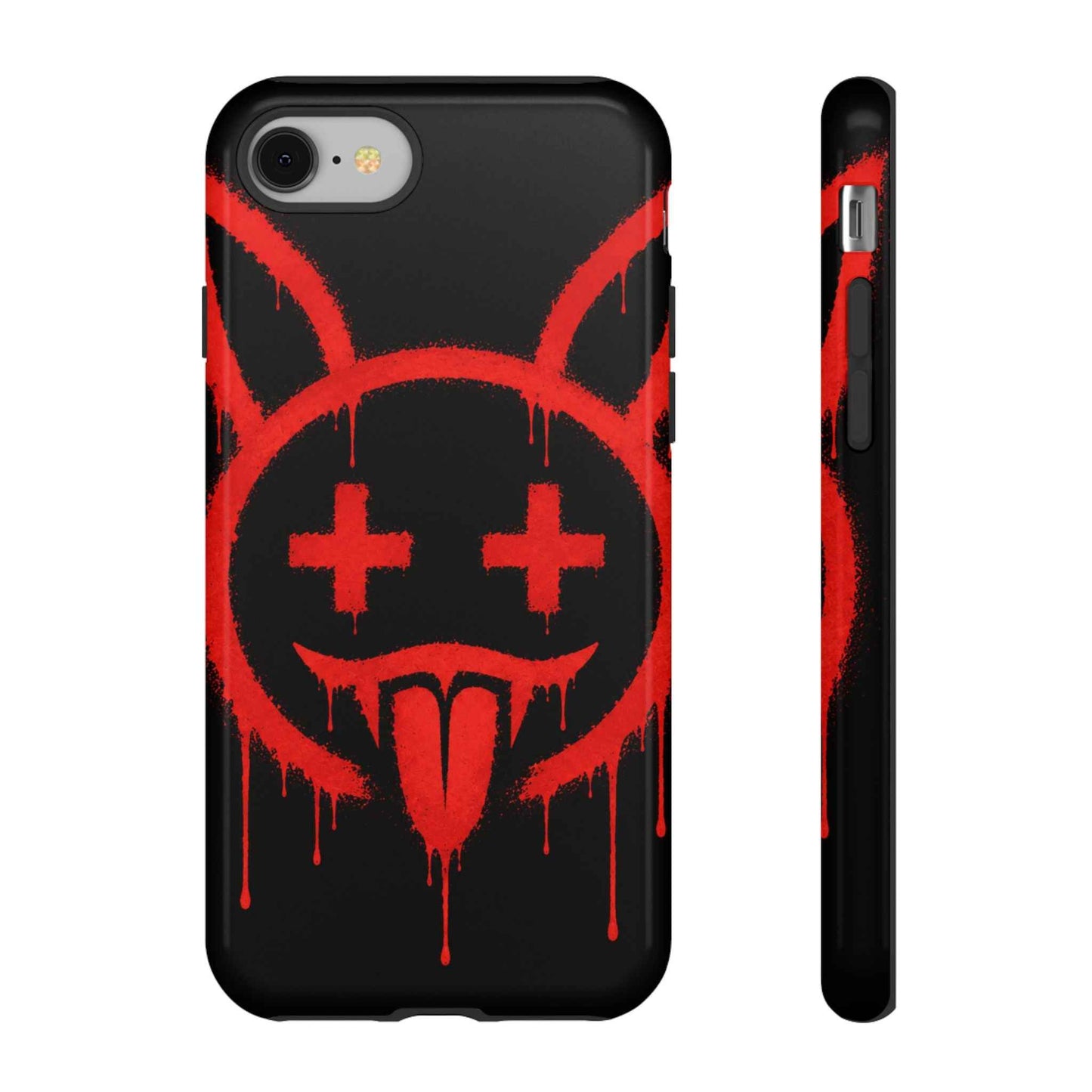 Phone Case - Metallic Souls Red Drip Smiley Graffiti Design