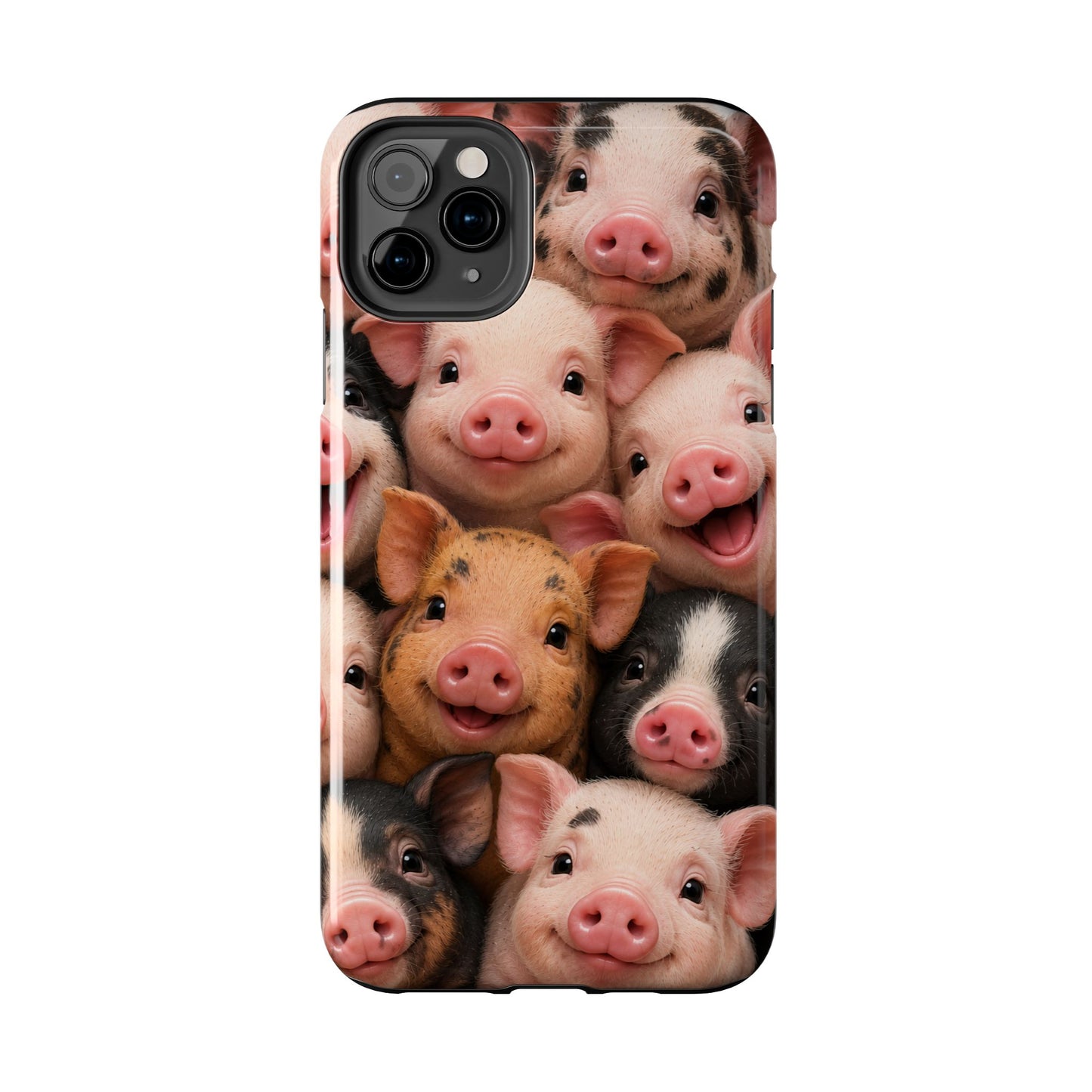 Pig Faces Tough Phone Case — Cute Farm Animal iPhone Protective Cover