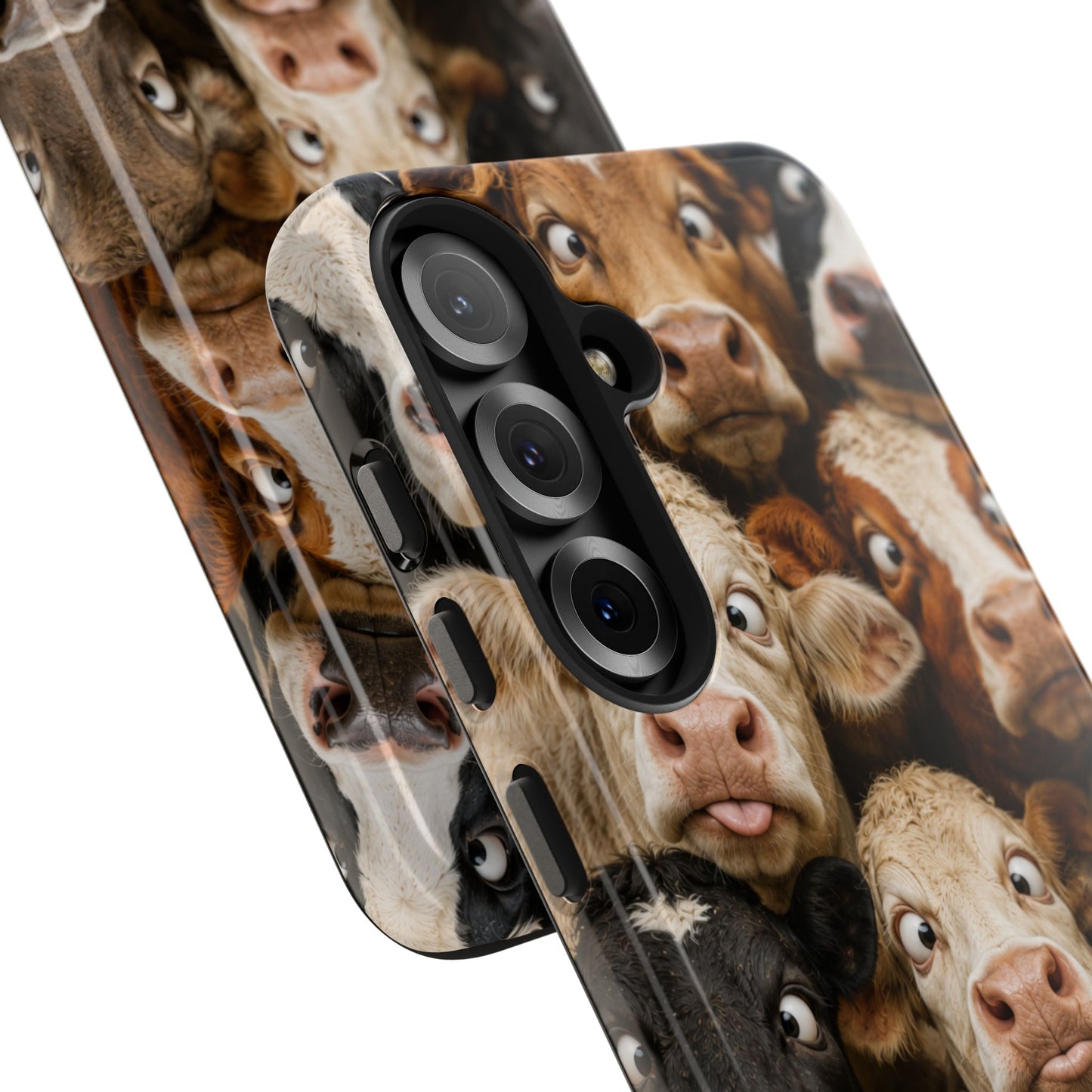 Cow Collage Tough Phone Case — Funny Farm Animal Protective Phone Cover