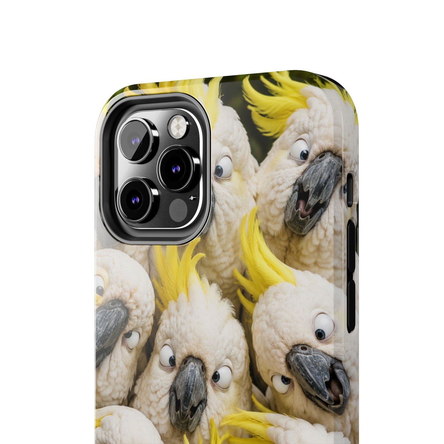 Cockatoo Collage Tough Phone Case — Funny Yellow Crested Bird Protective Phone Cover