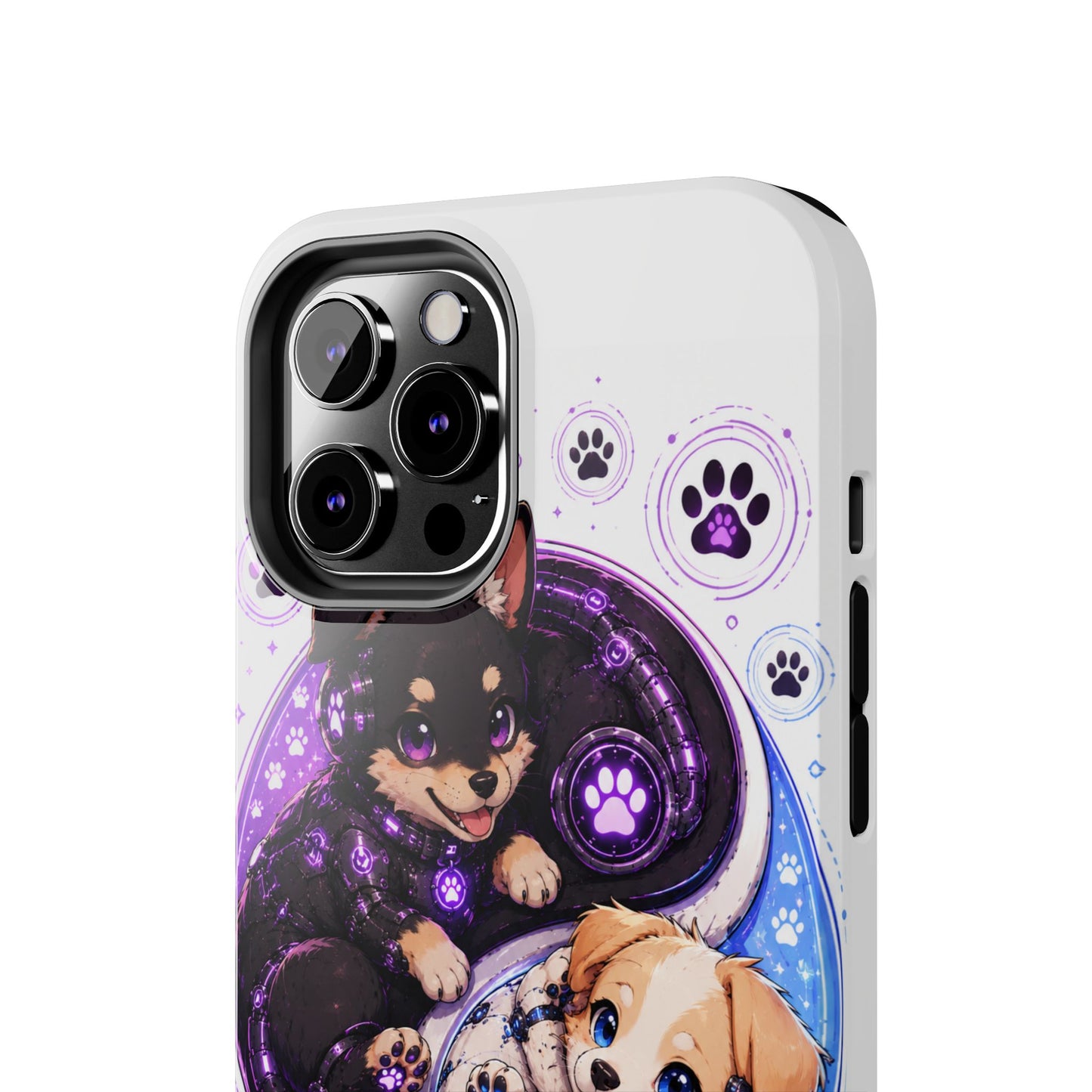 Yin Yang Puppy Tough Phone Case — Cute Paw Print Dog Protector
