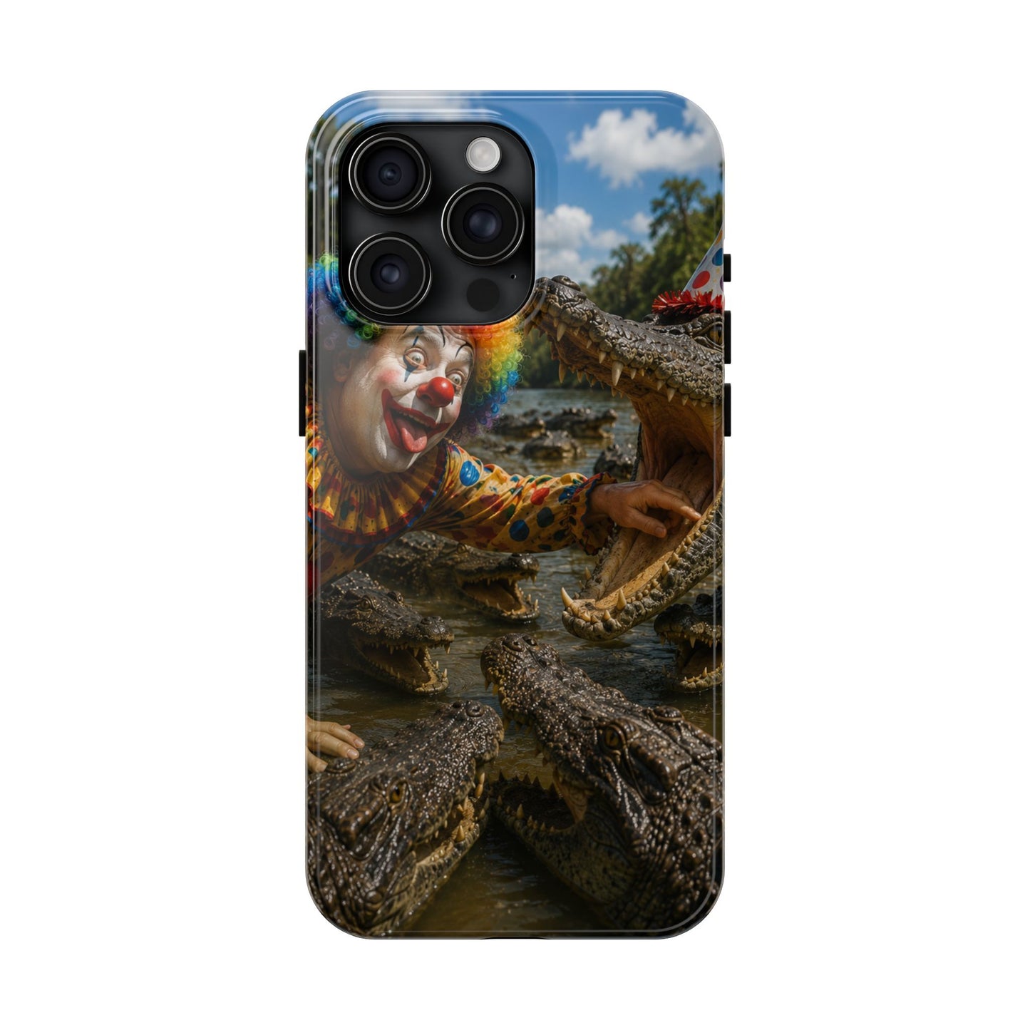 Creepy Clown Alligator Tough Phone Case — Horror Phone Cover for Scary Fans