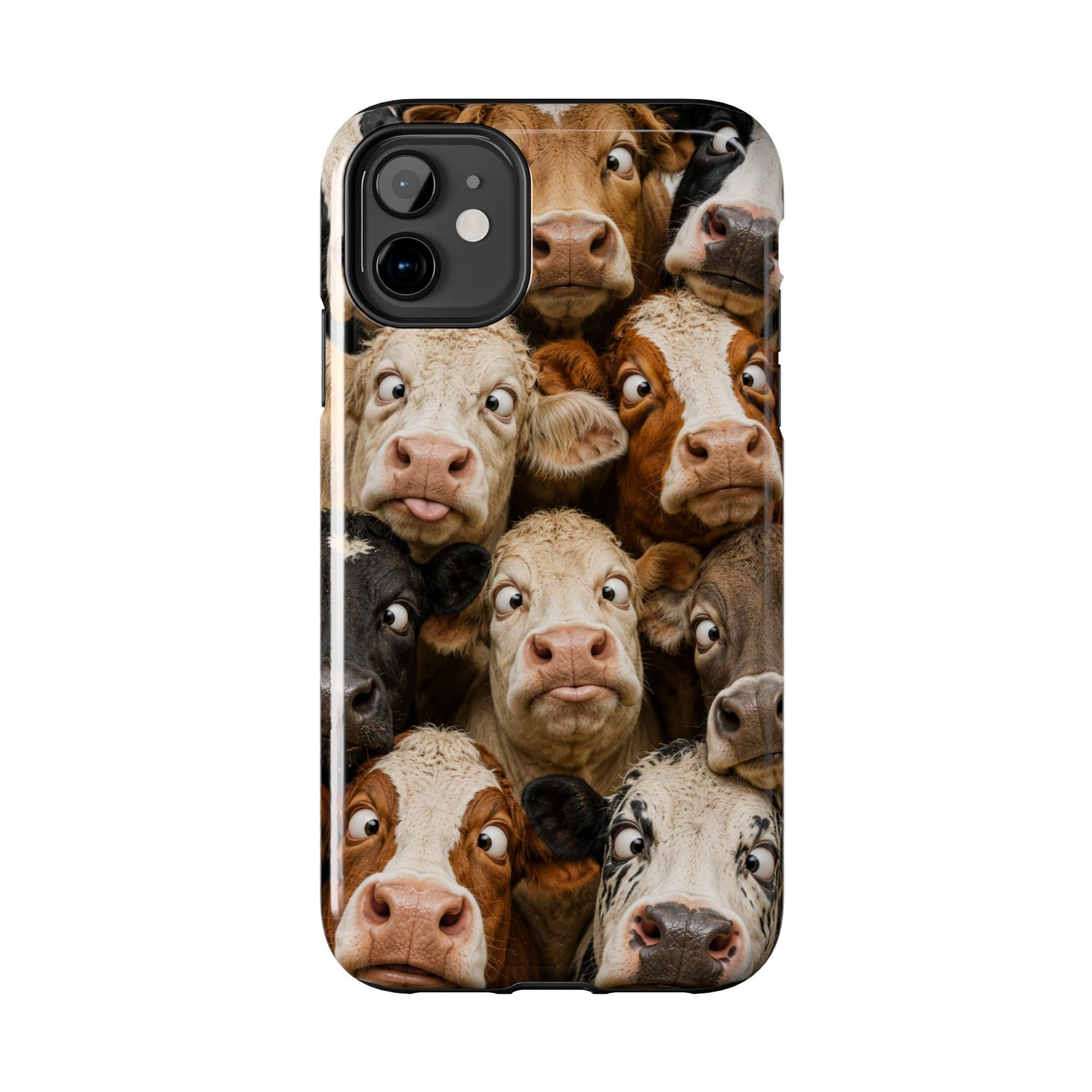 Cow Collage Tough Phone Case — Funny Farm Animal Protective Phone Cover