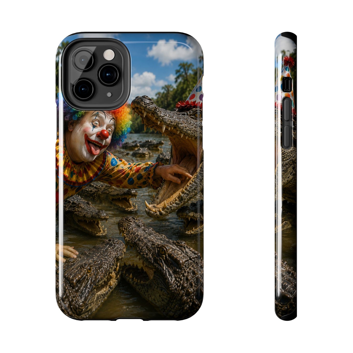 Creepy Clown Alligator Tough Phone Case — Horror Phone Cover for Scary Fans