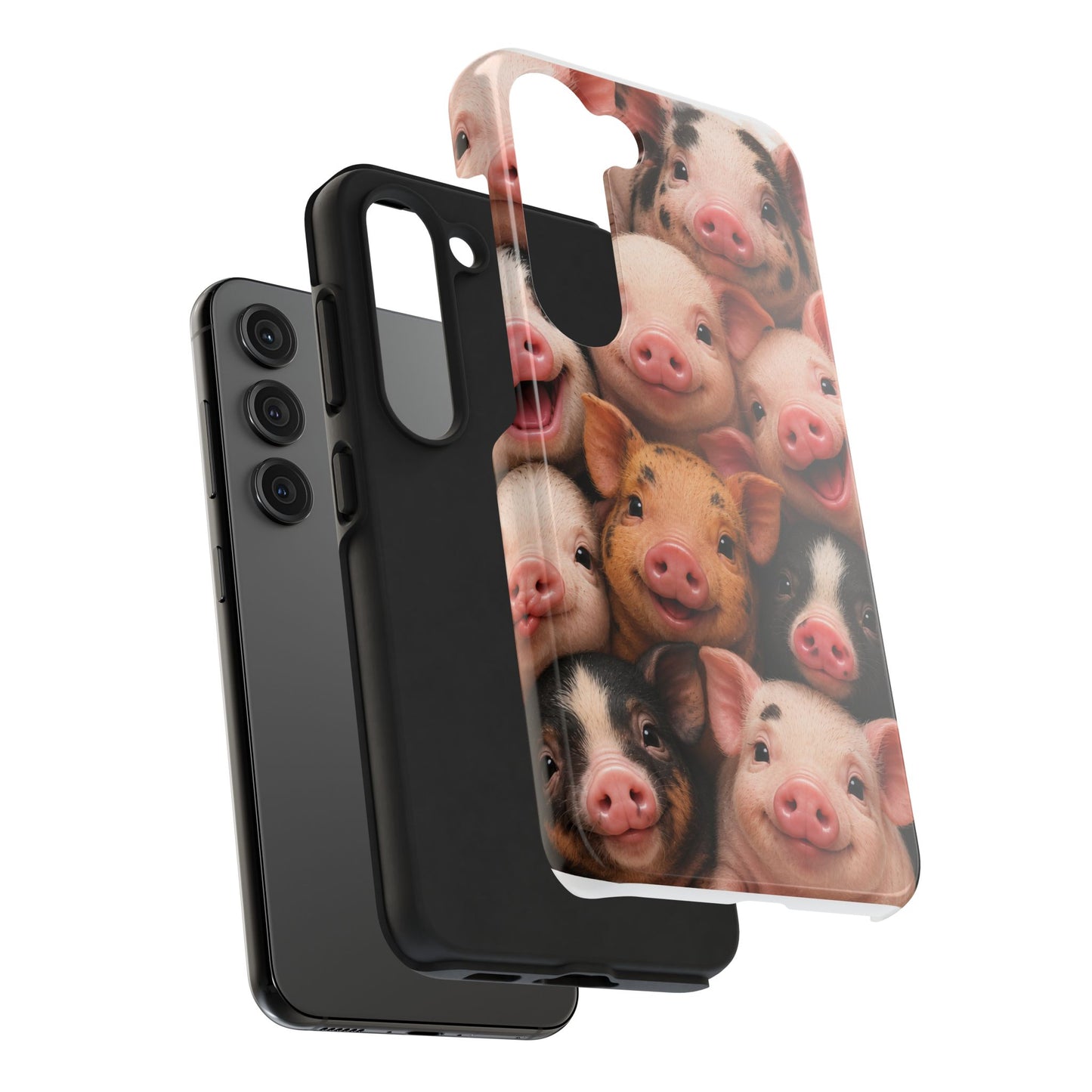 Pig Faces Tough Phone Case — Cute Farm Animal iPhone Protective Cover