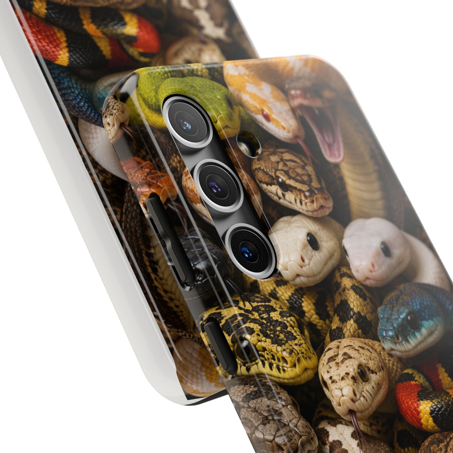 Snake Pattern Tough Phone Case — Colorful Snakes Protective Phone Cover