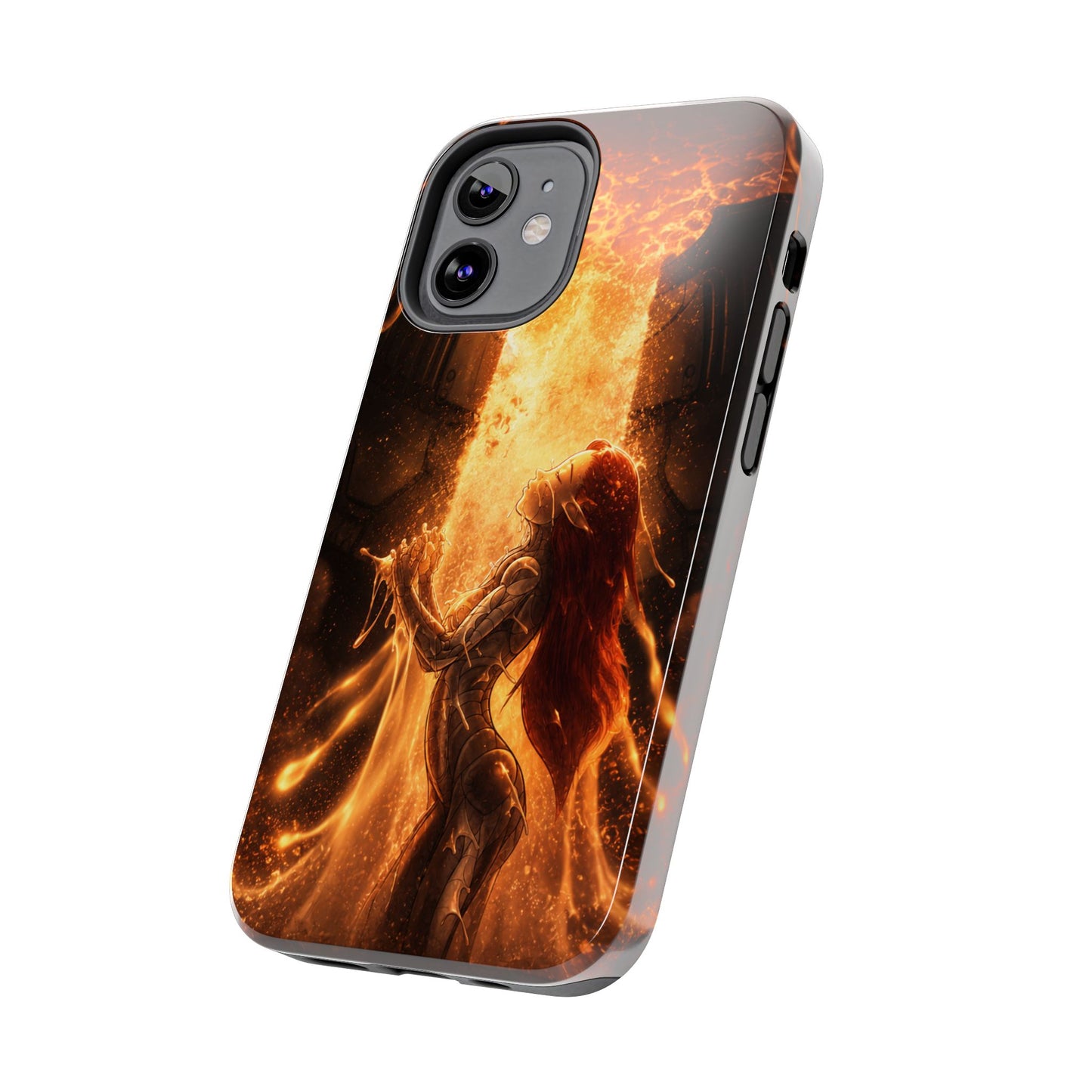 Fiery Phoenix Phone Case — Tough Protective iPhone Cover with Flame Warrior Art