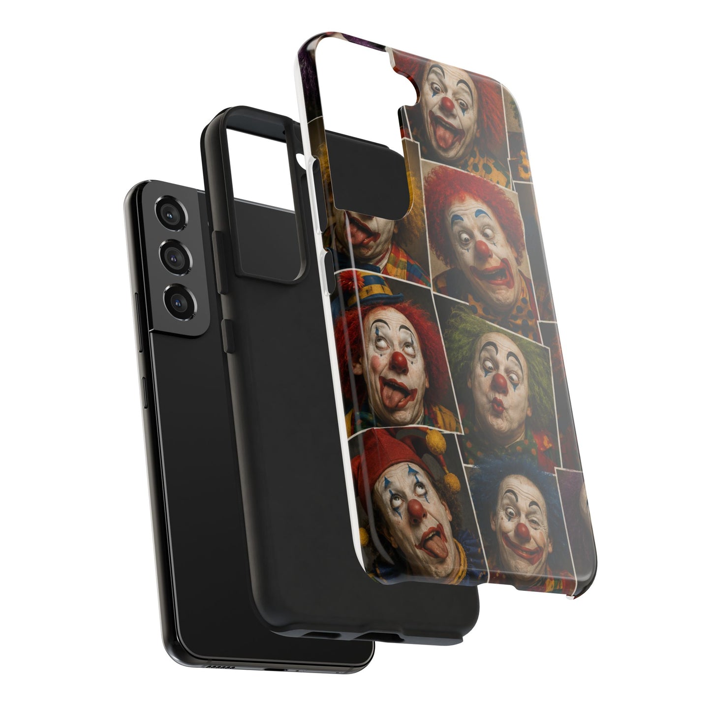 Clown Collage Tough Phone Case — Retro Carnival Horror Pattern
