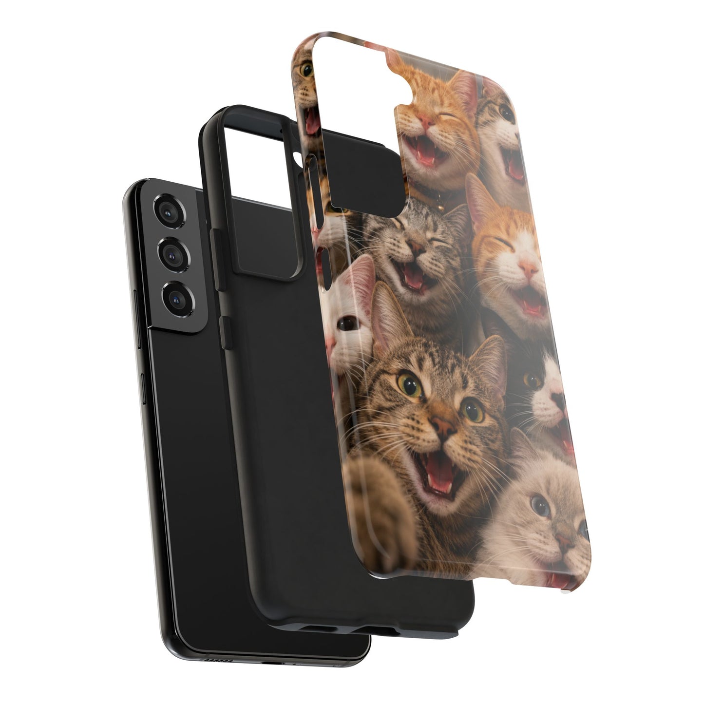Tough Smiling Cats Collage Phone Case – Cute Cat Faces for iPhone