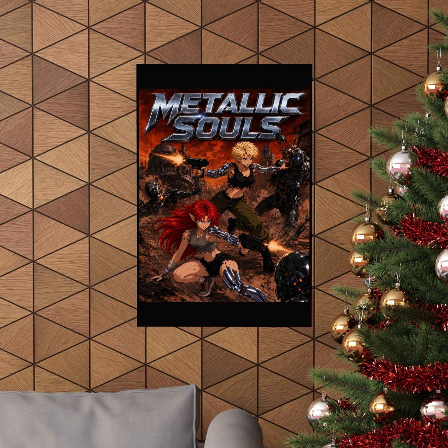 Metallic Souls Poster — Anime Sci‑Fi Action Matte Vertical Print
