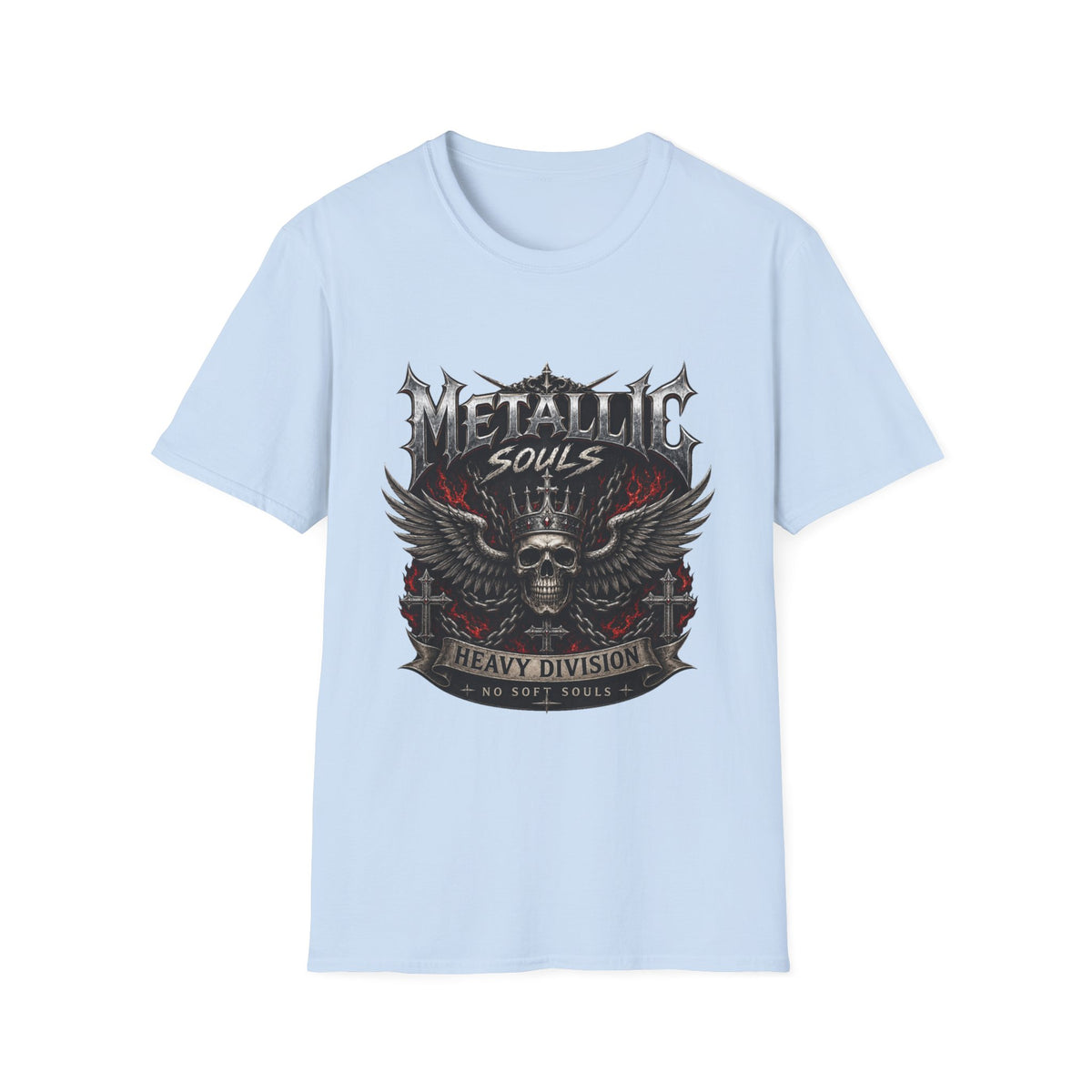 Metallic Souls Skull Tee — Heavy Metal Band Graphic T-Shirt