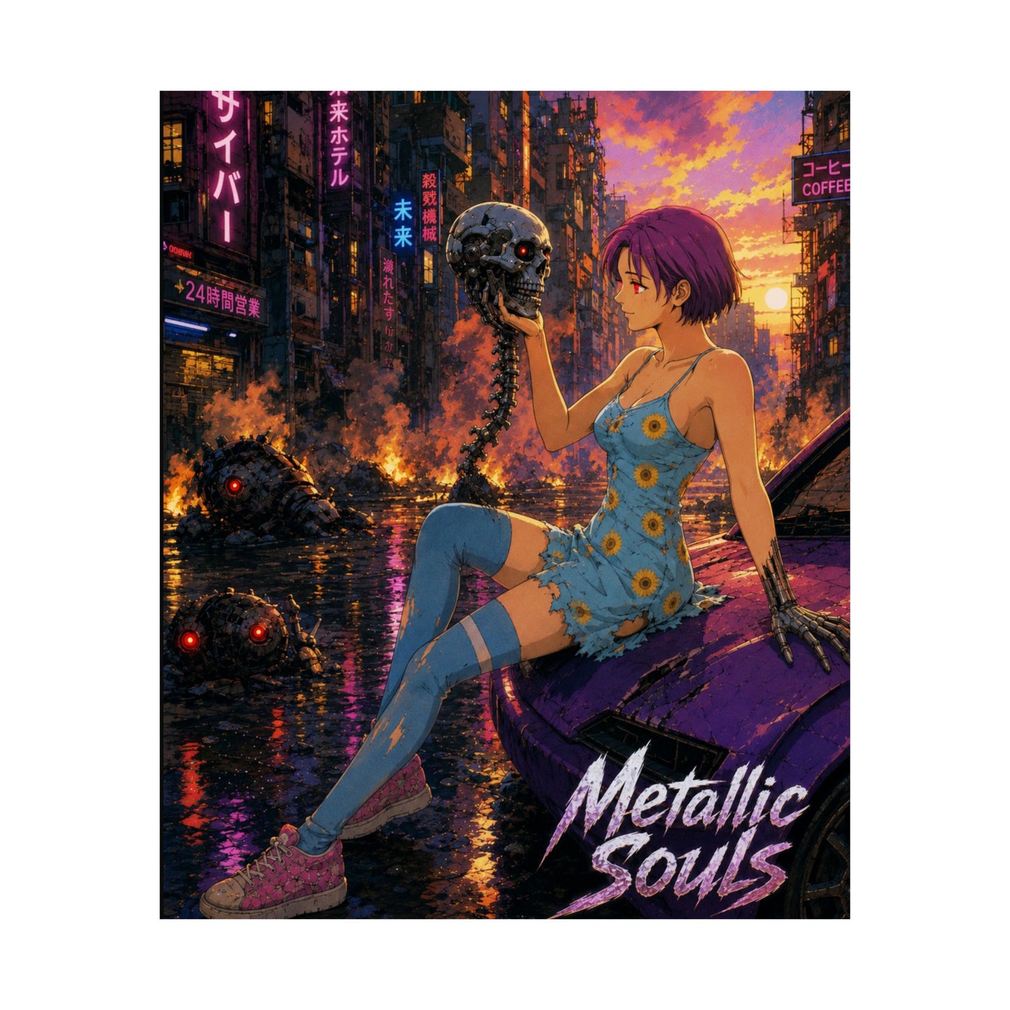 Metallic Souls Anime Poster — "Metallic Souls" Matte Vertical Art Print