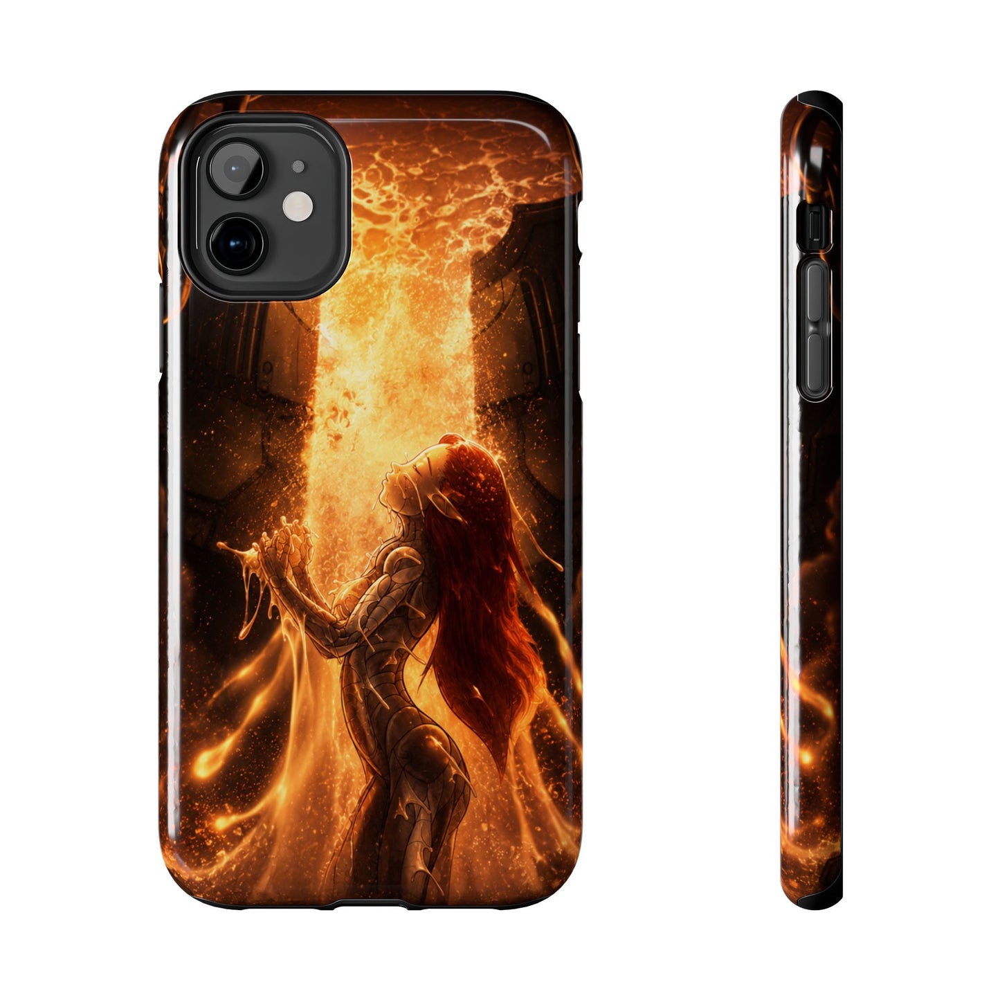 Fiery Phoenix Phone Case — Tough Protective iPhone Cover with Flame Warrior Art
