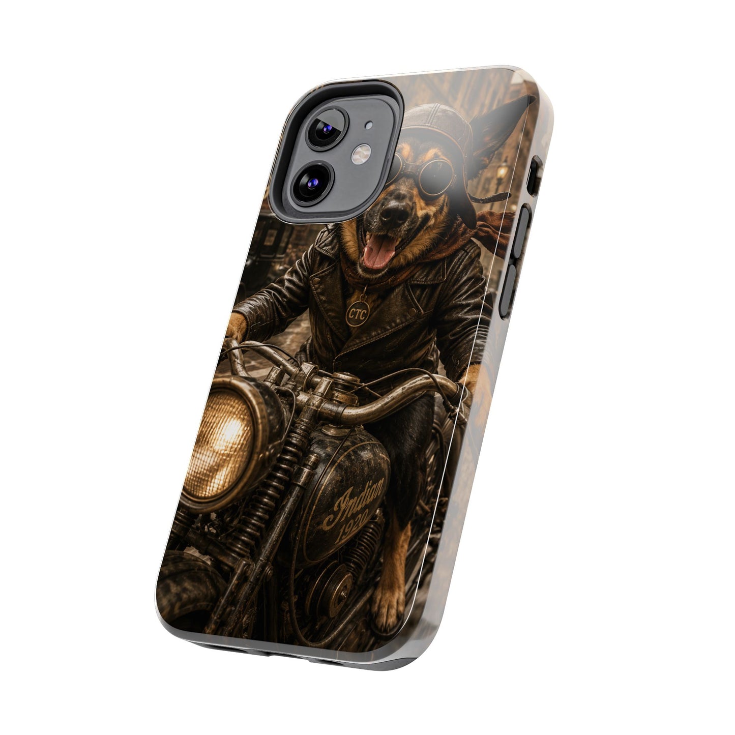 Phone Case — Biker Dog Riding Motorcycle Protective Tough Cover