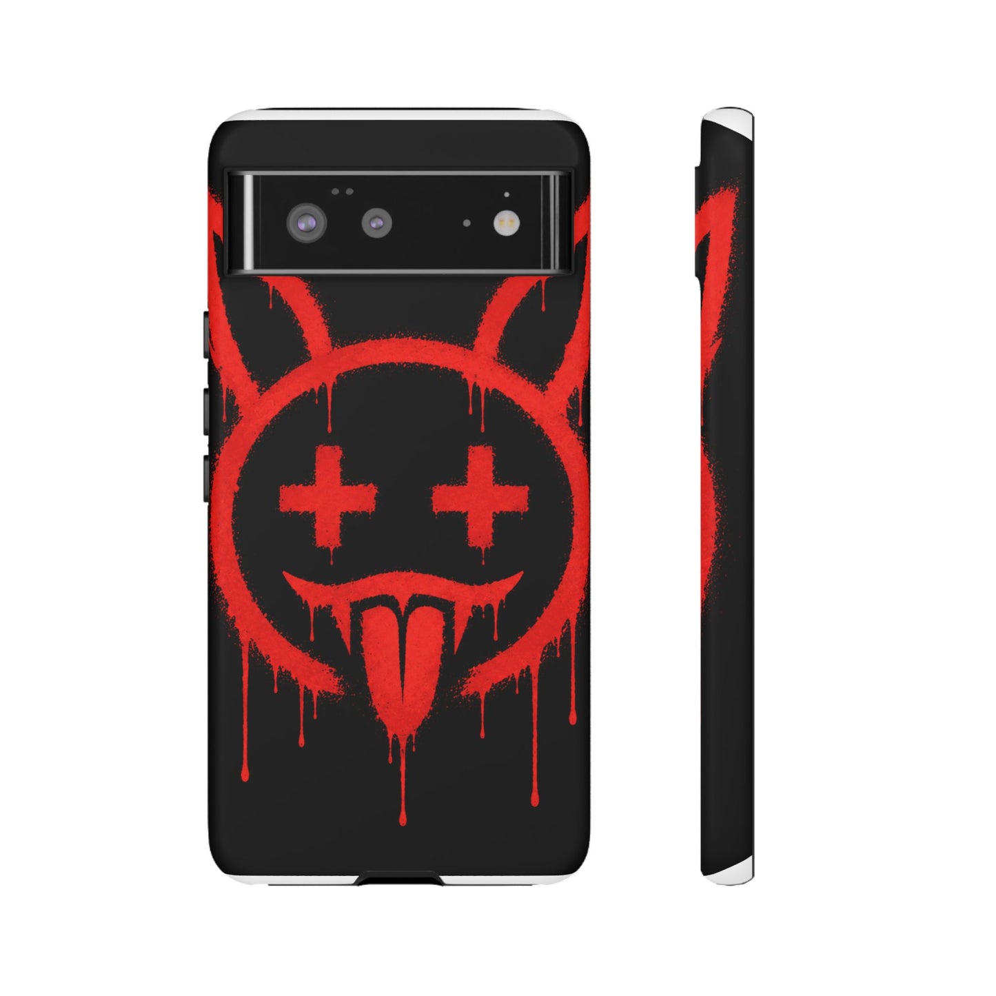 Phone Case - Metallic Souls Red Drip Smiley Graffiti Design