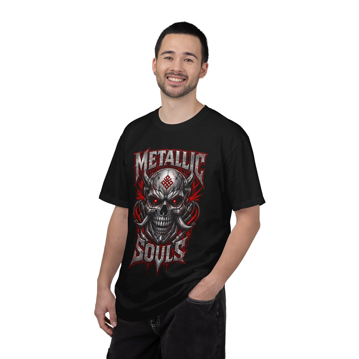 Metallic Souls Skull T-Shirt — Gothic Heavy Metal Band Tee